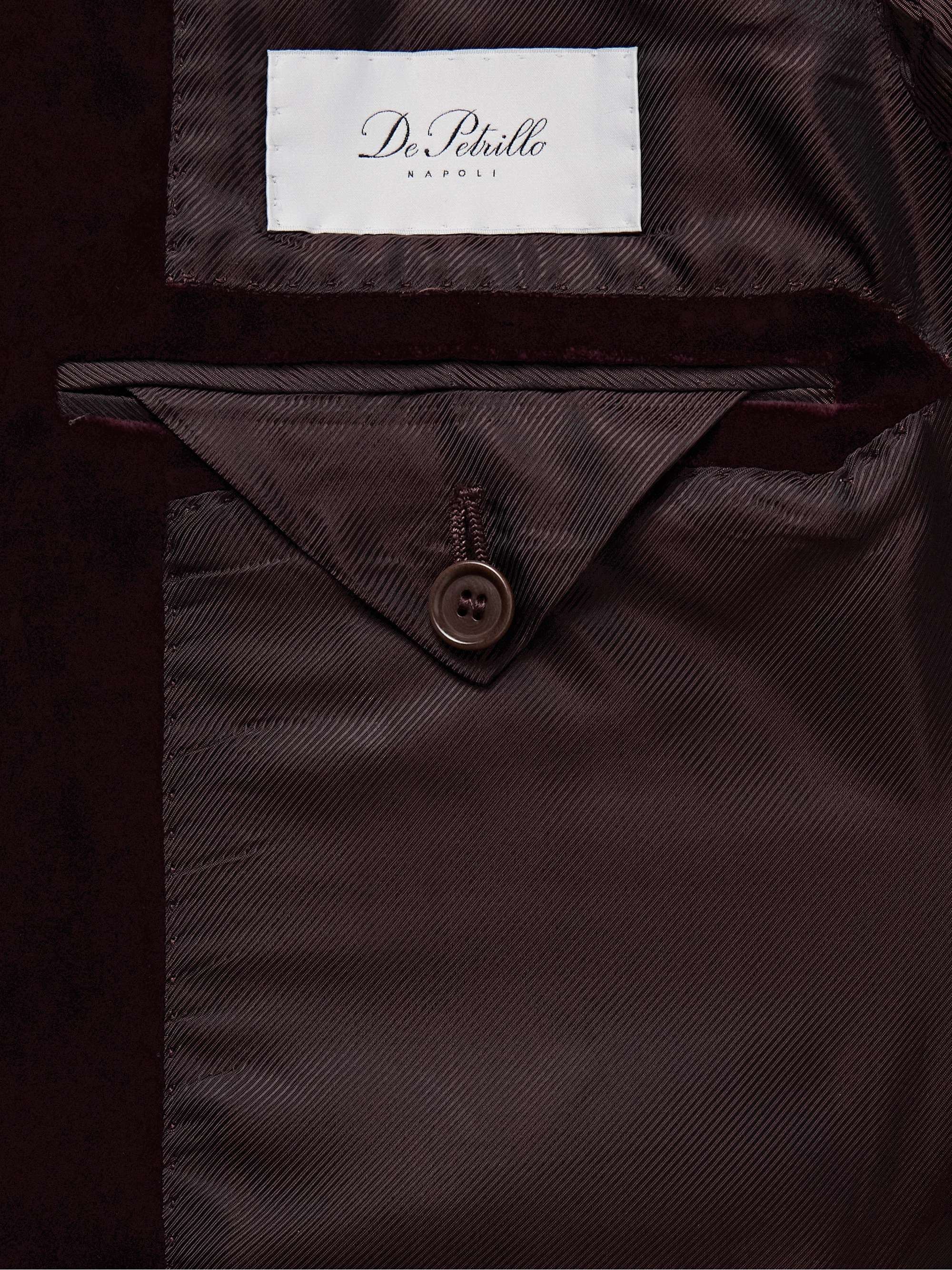 Slim-Fit Shawl-Lapel Double-Breasted Cotton-Velvet Tuxedo Jacket view
