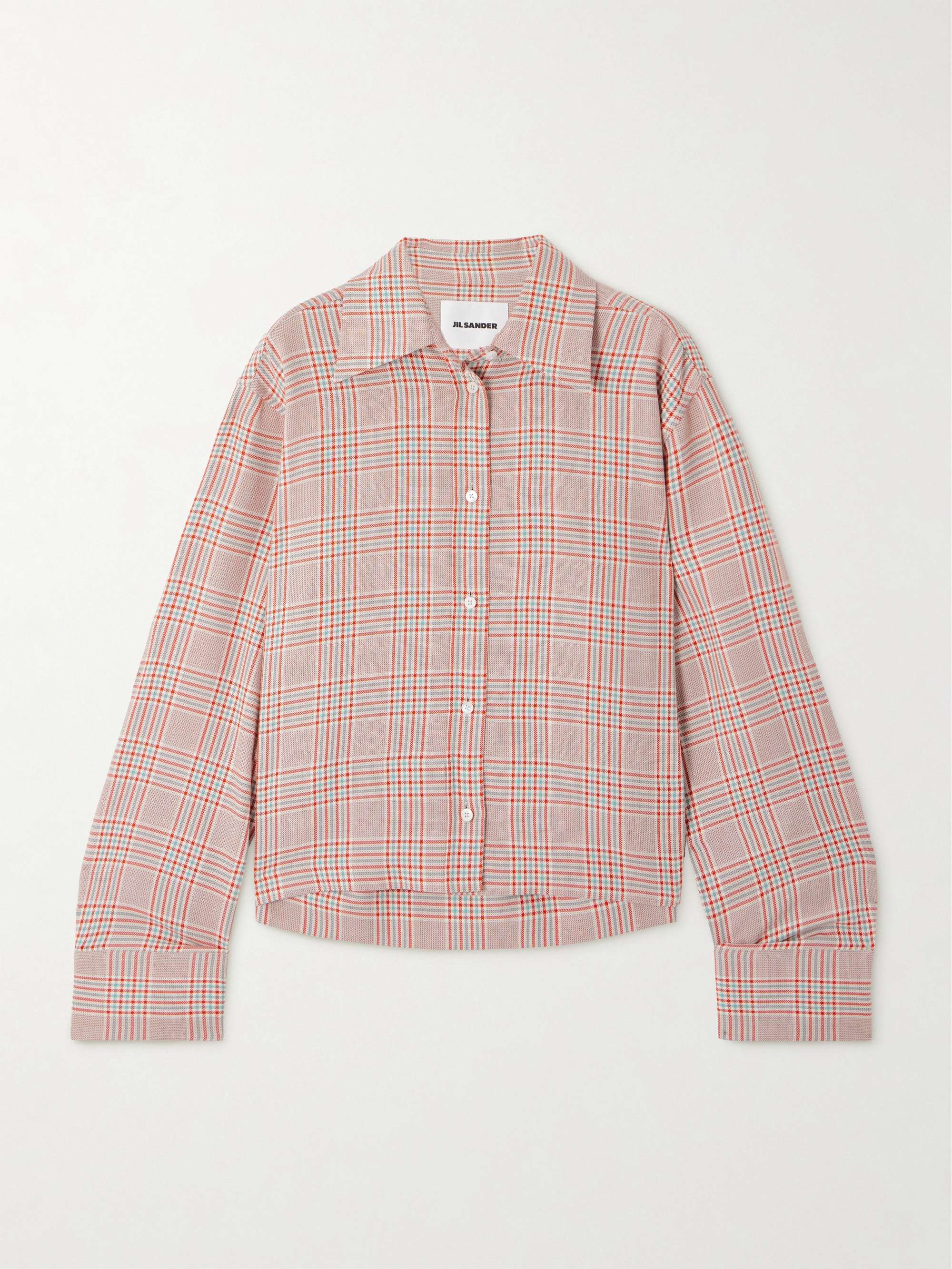 Checked cotton and wool-blend shirt view