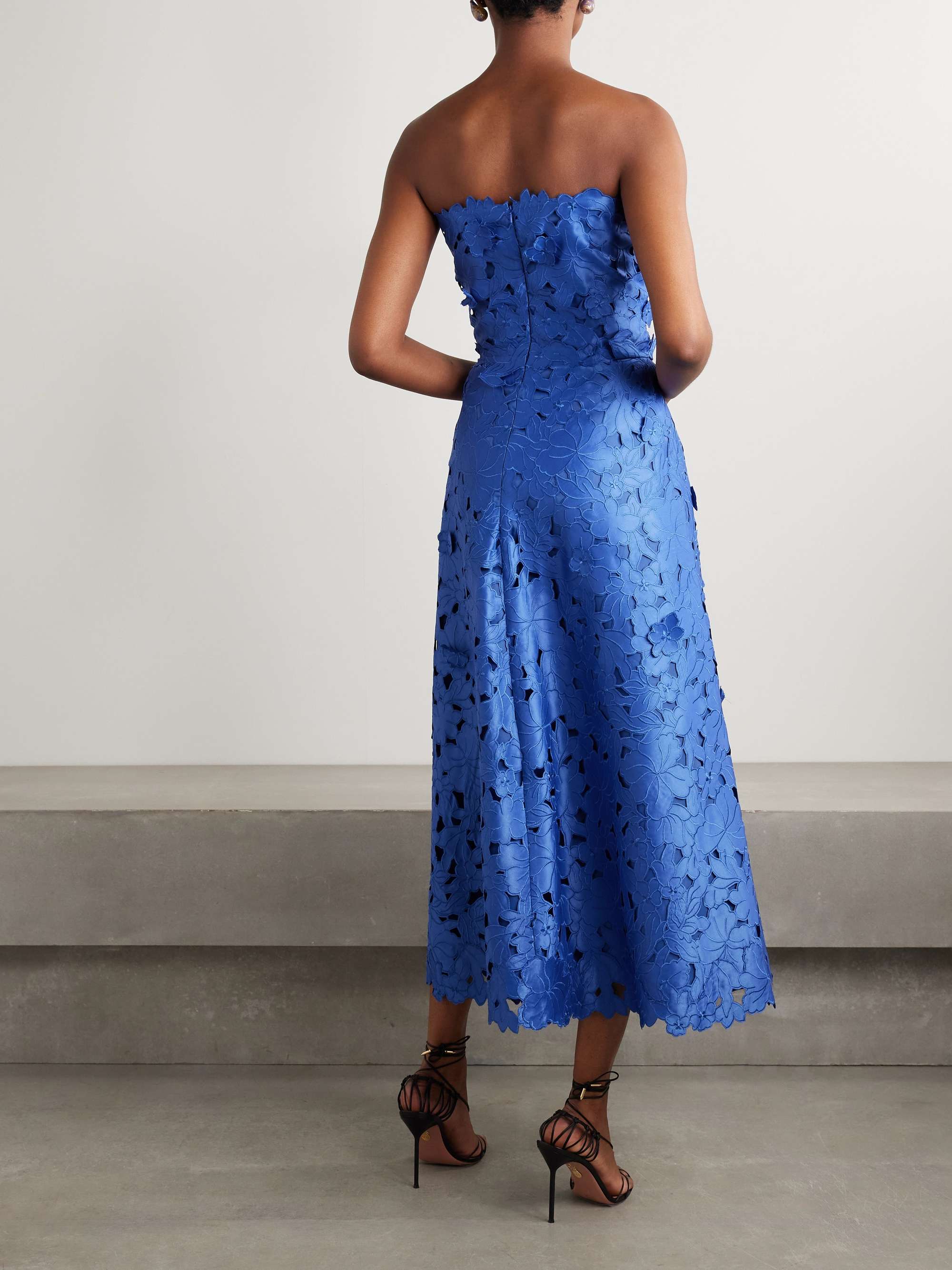 Norina strapless cutout embroidered satin gown view