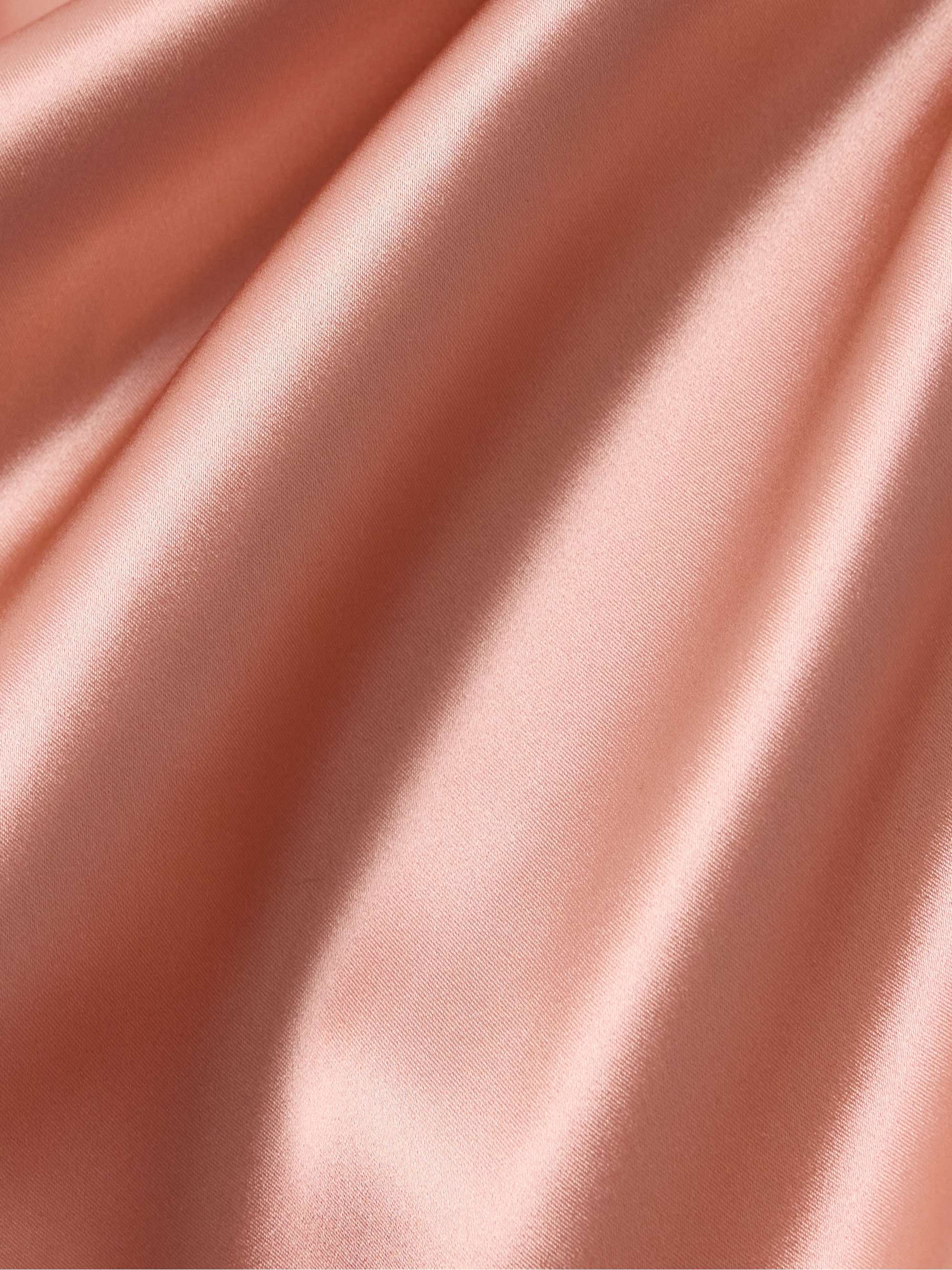 Two-tone ruched satin midi dress view