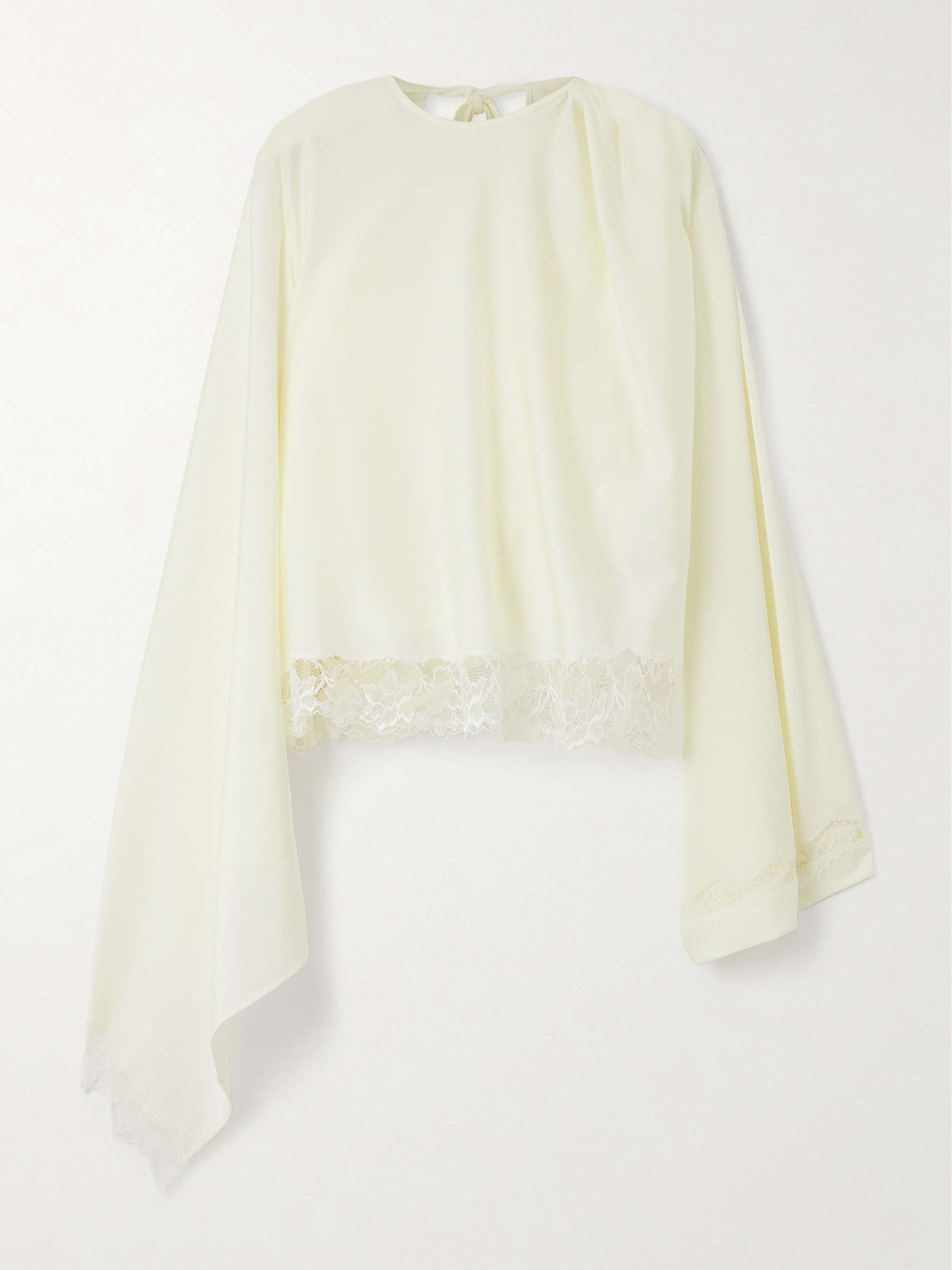 Lace-trimmed satin blouse view