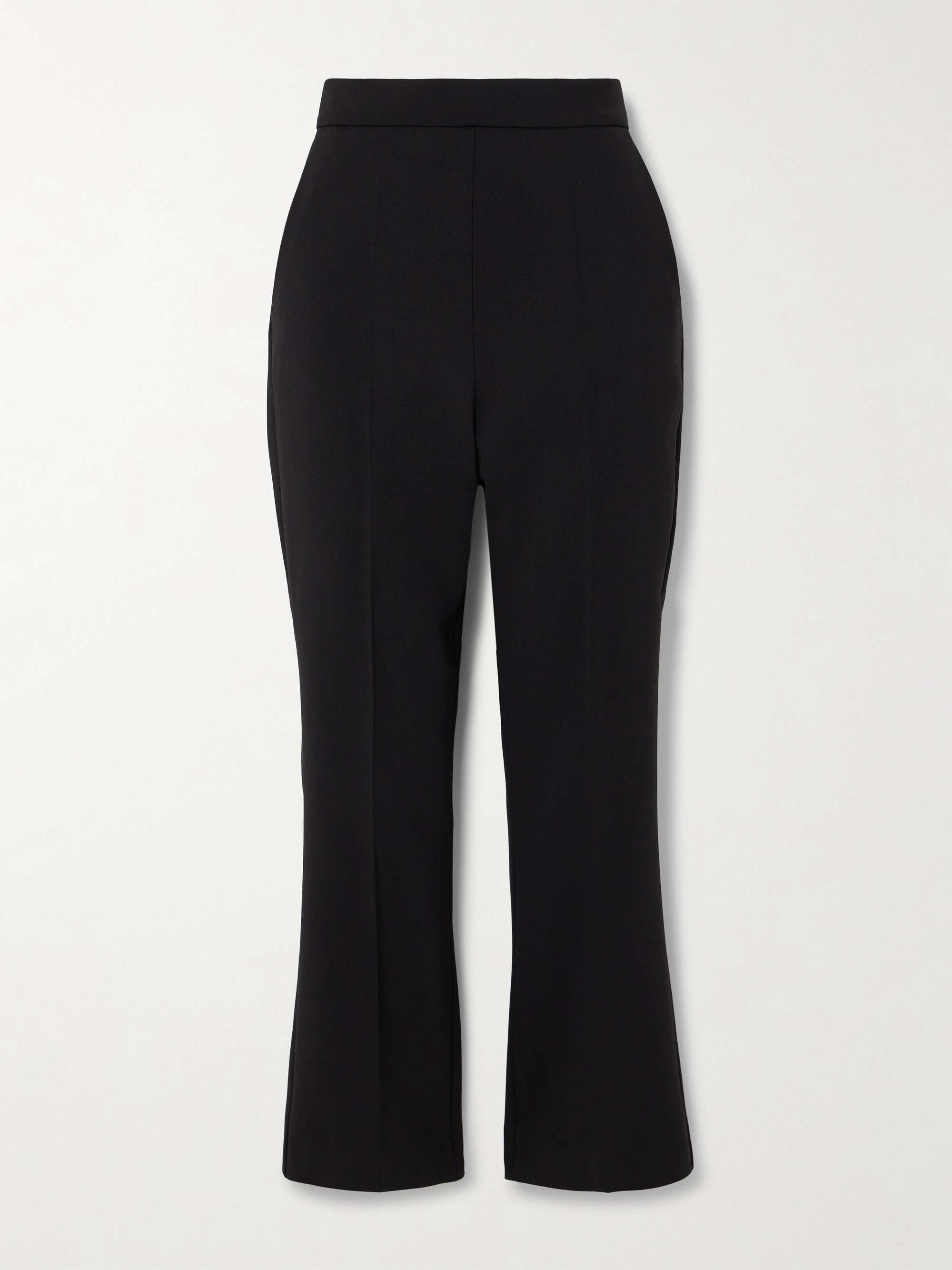 Cropped wool-blend crepe slim-leg pants view