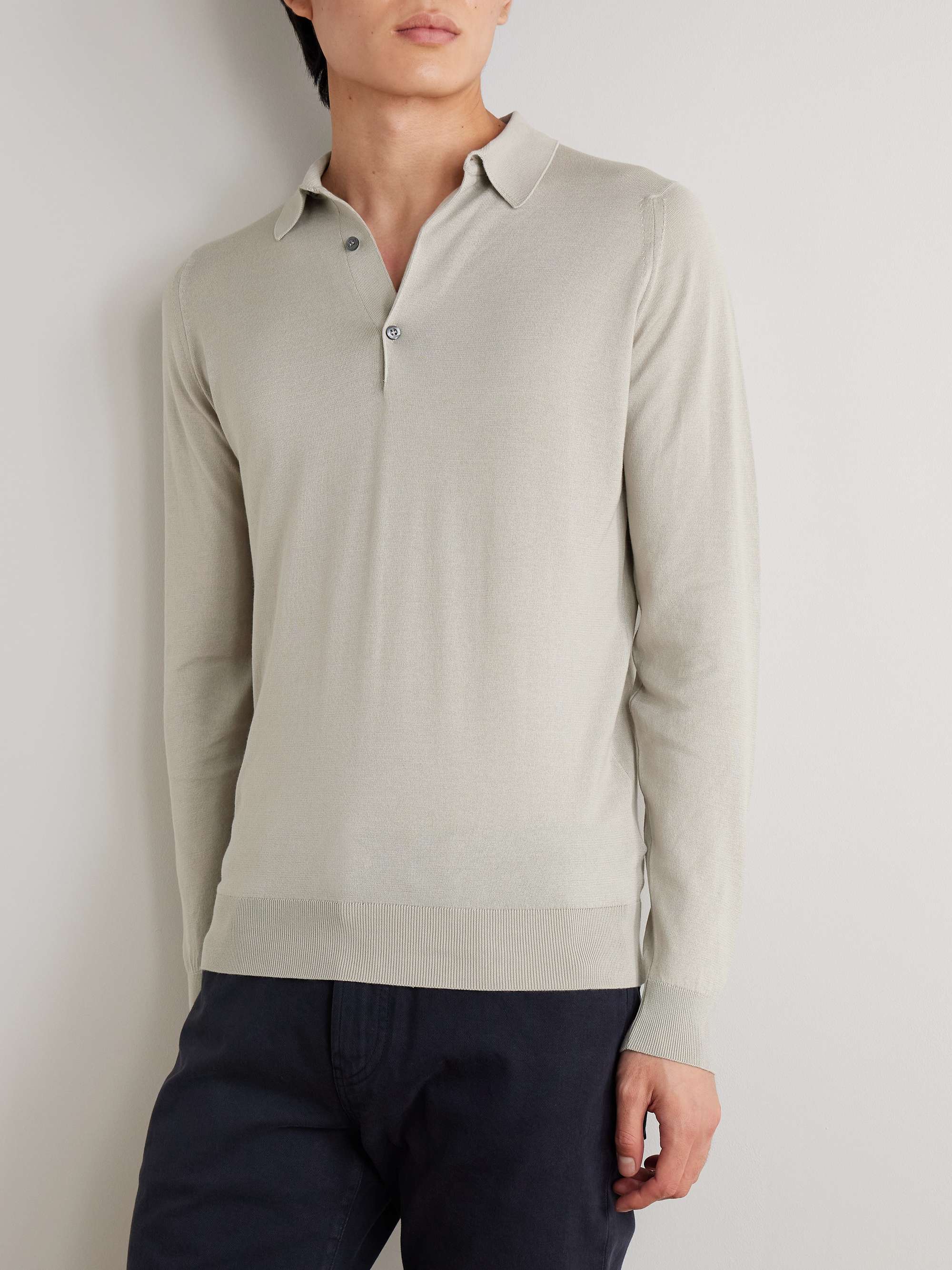 Bradwell Slim-Fit Sea Island Cotton Polo Shirt view