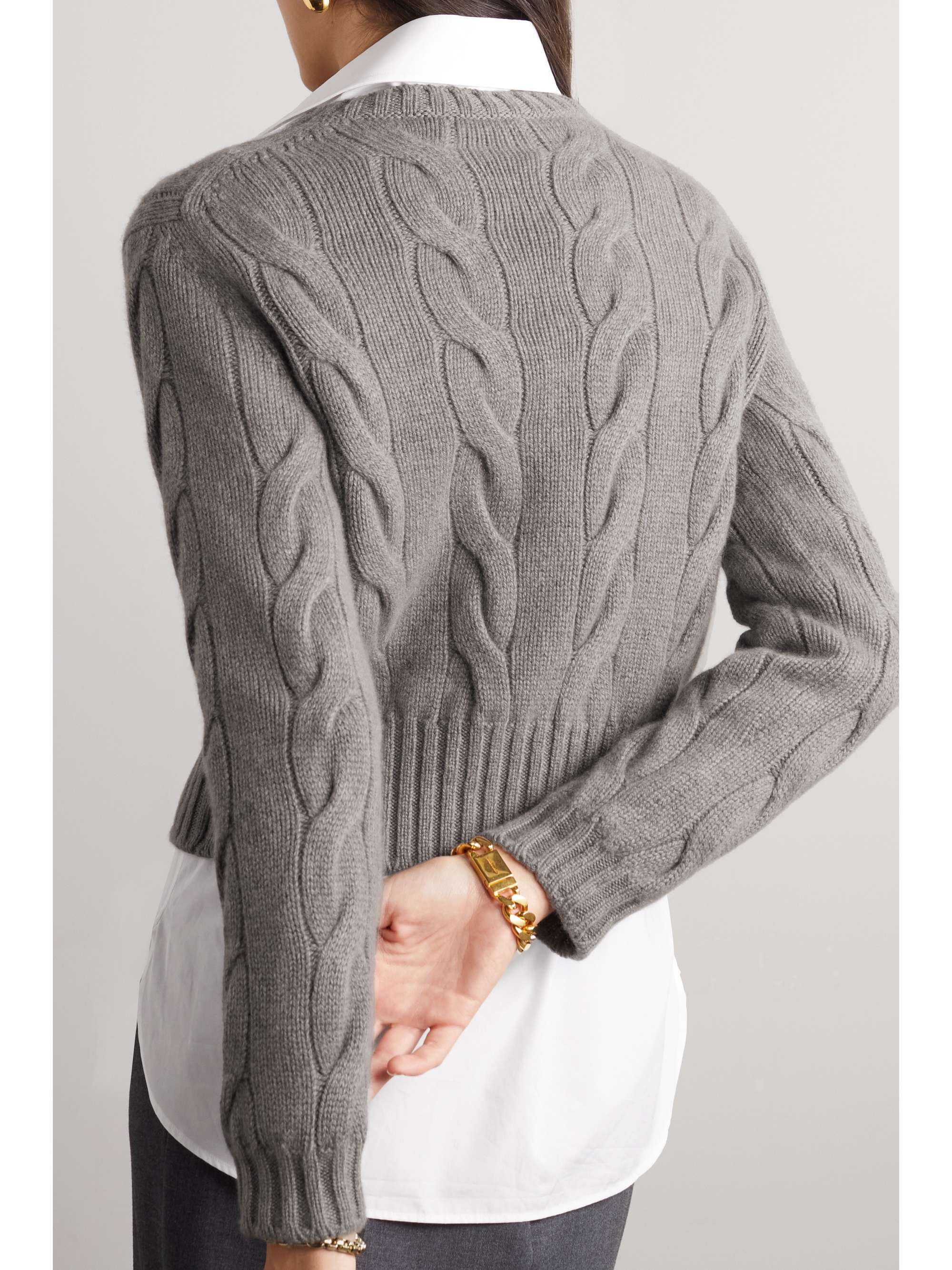 Cable-knit cashmere sweater view