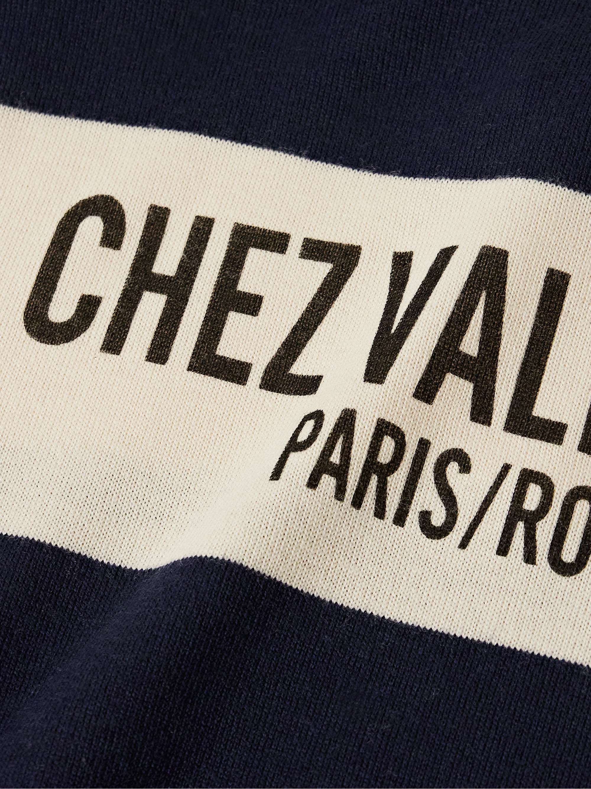 Logo-Print Striped Virgin Wool Polo Shirt view