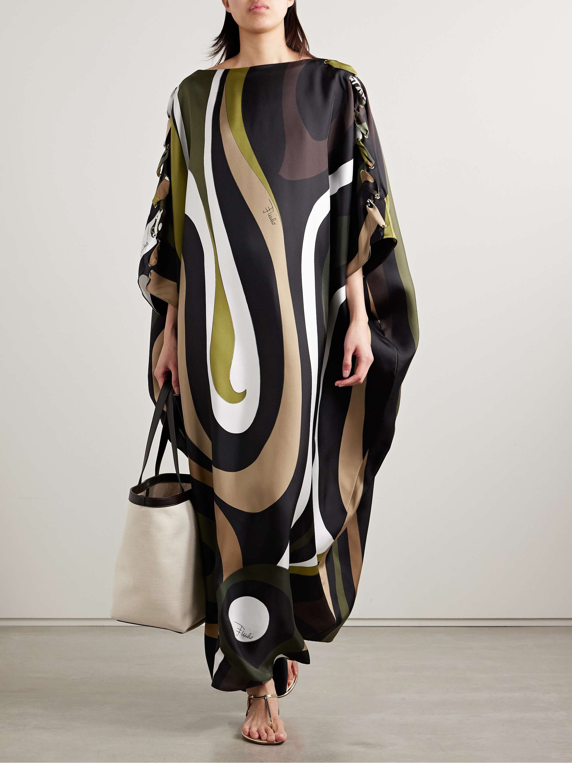 Big Marmo printed silk-twill kaftan view