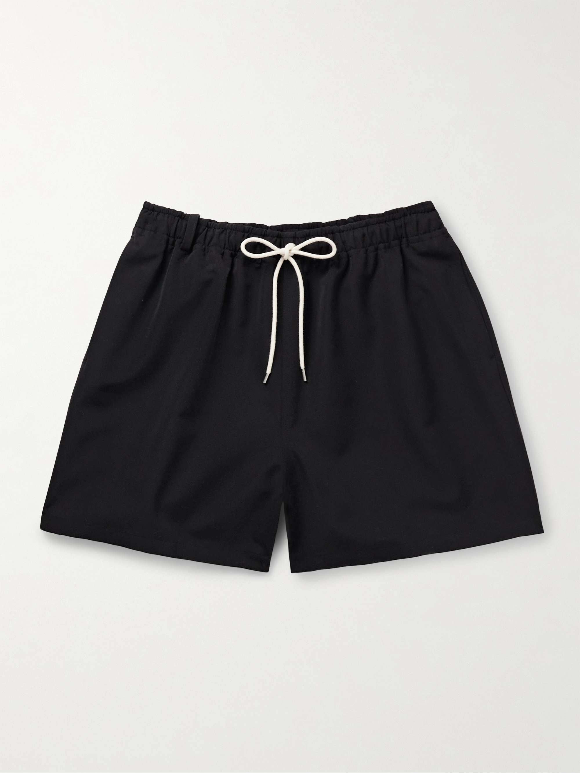 Straight-Leg Wool-Faille Drawstring Shorts view
