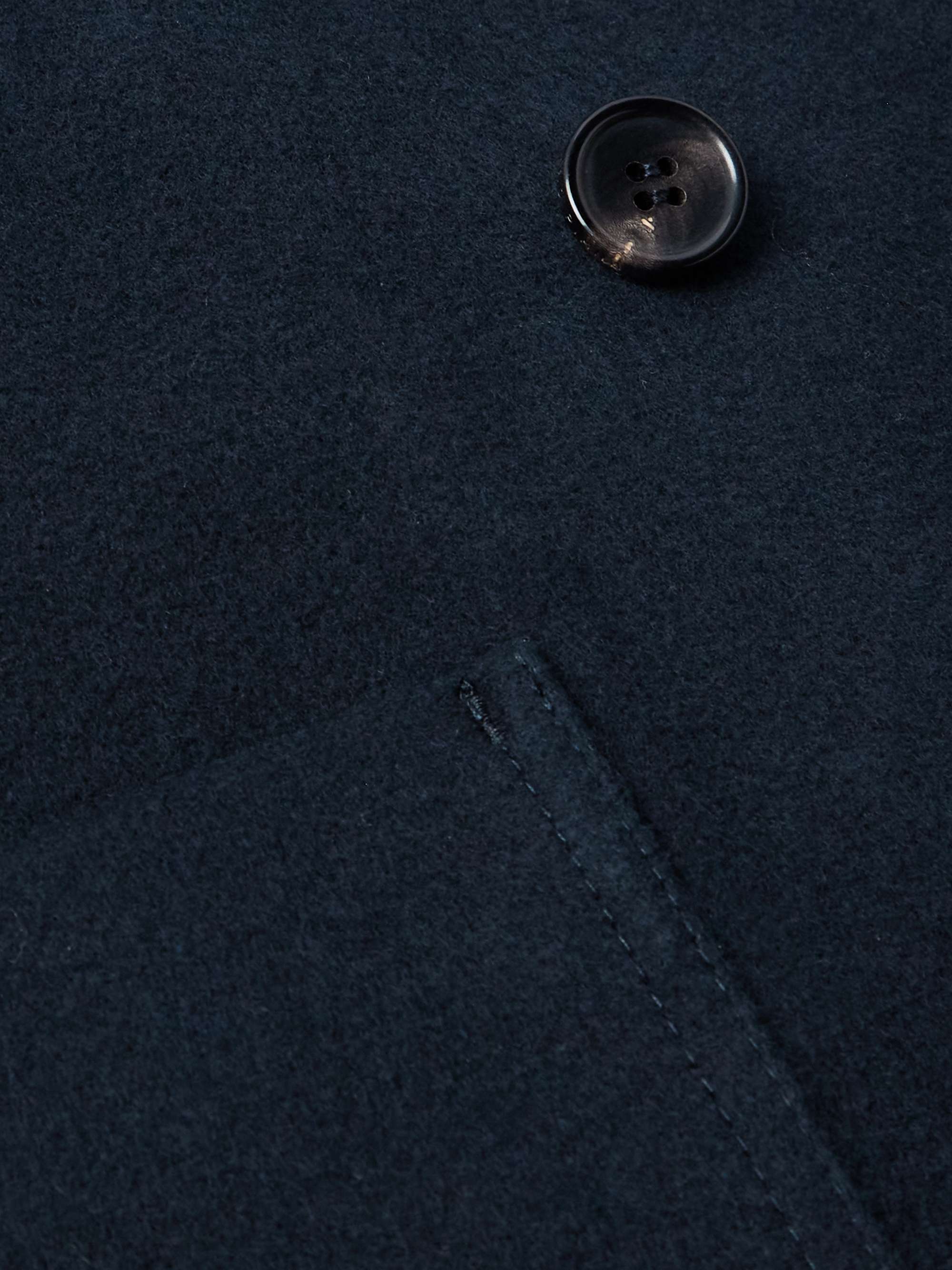 Double-Breasted Cotton and Cashmere-Blend Peacoat view