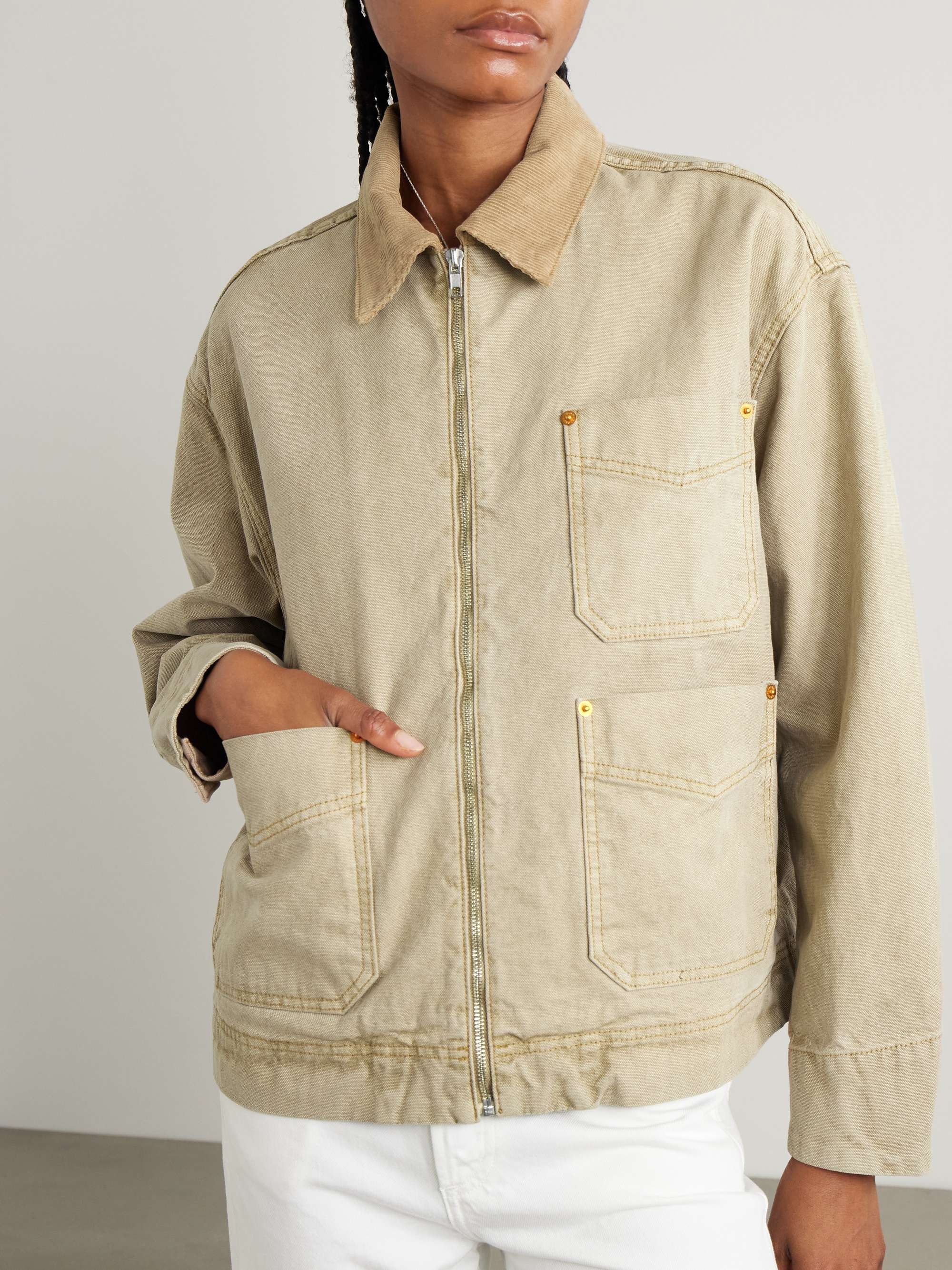 Casey corduroy-trimmed canvas jacket view