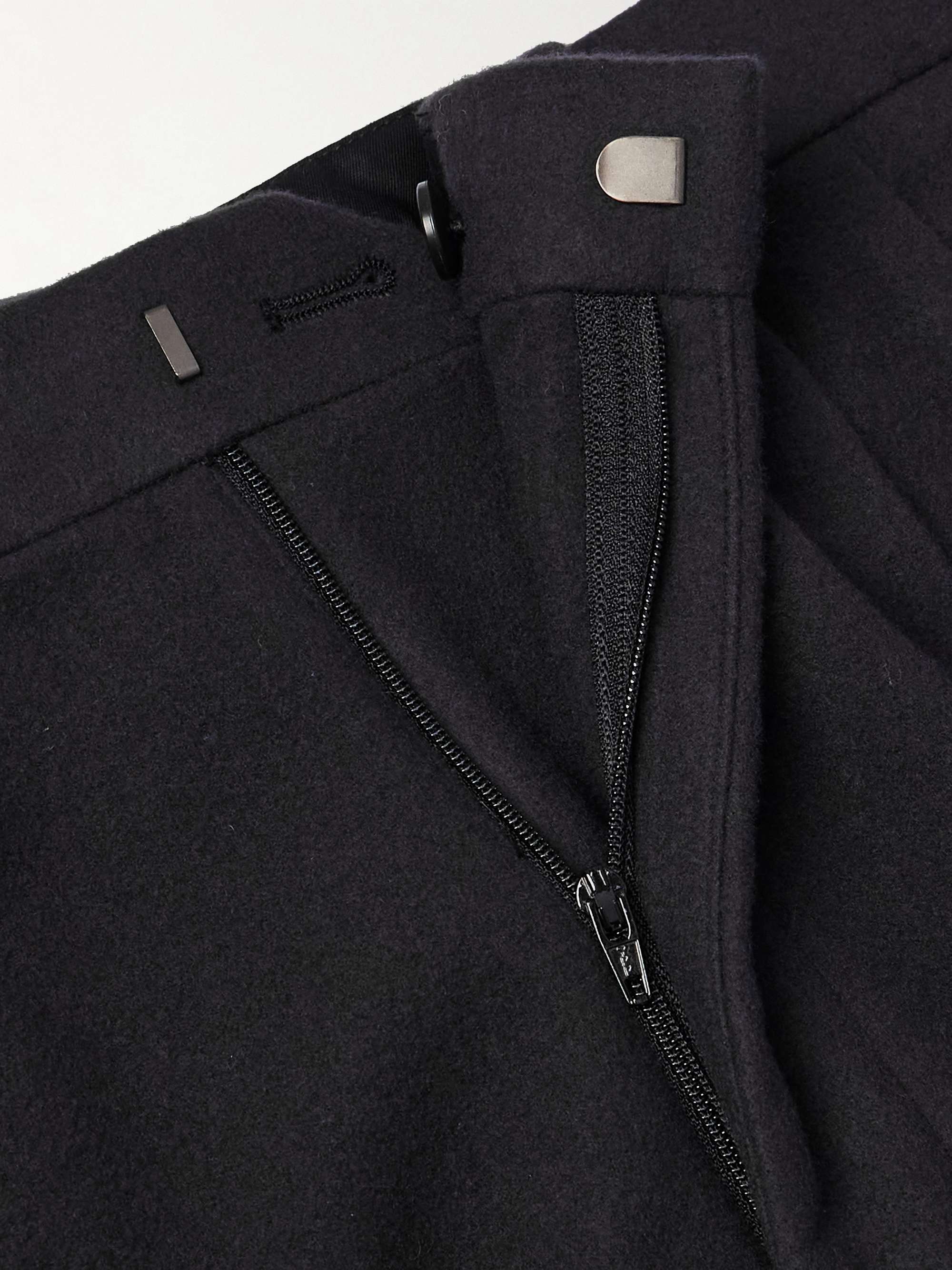 Straight-Leg Pleated Super 180s Wool-Flannel Trousers view