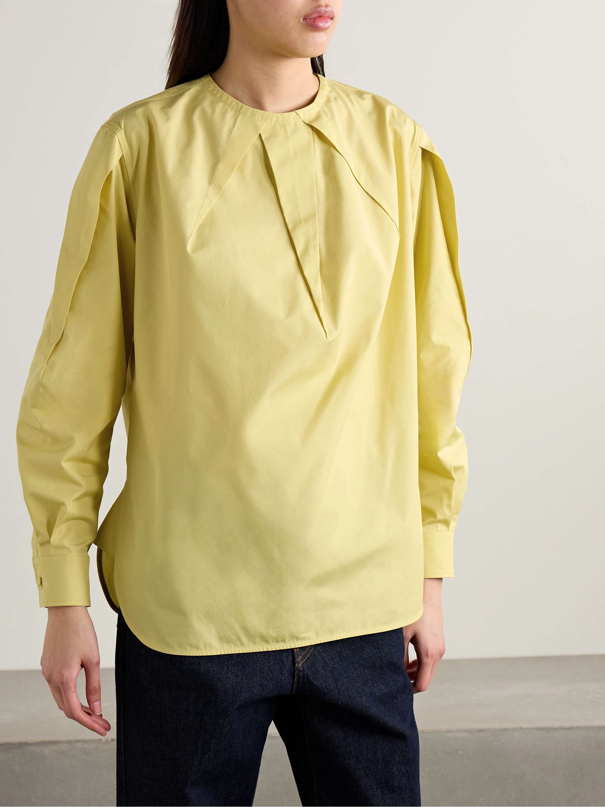 Olinto pleated cotton-poplin blouse view