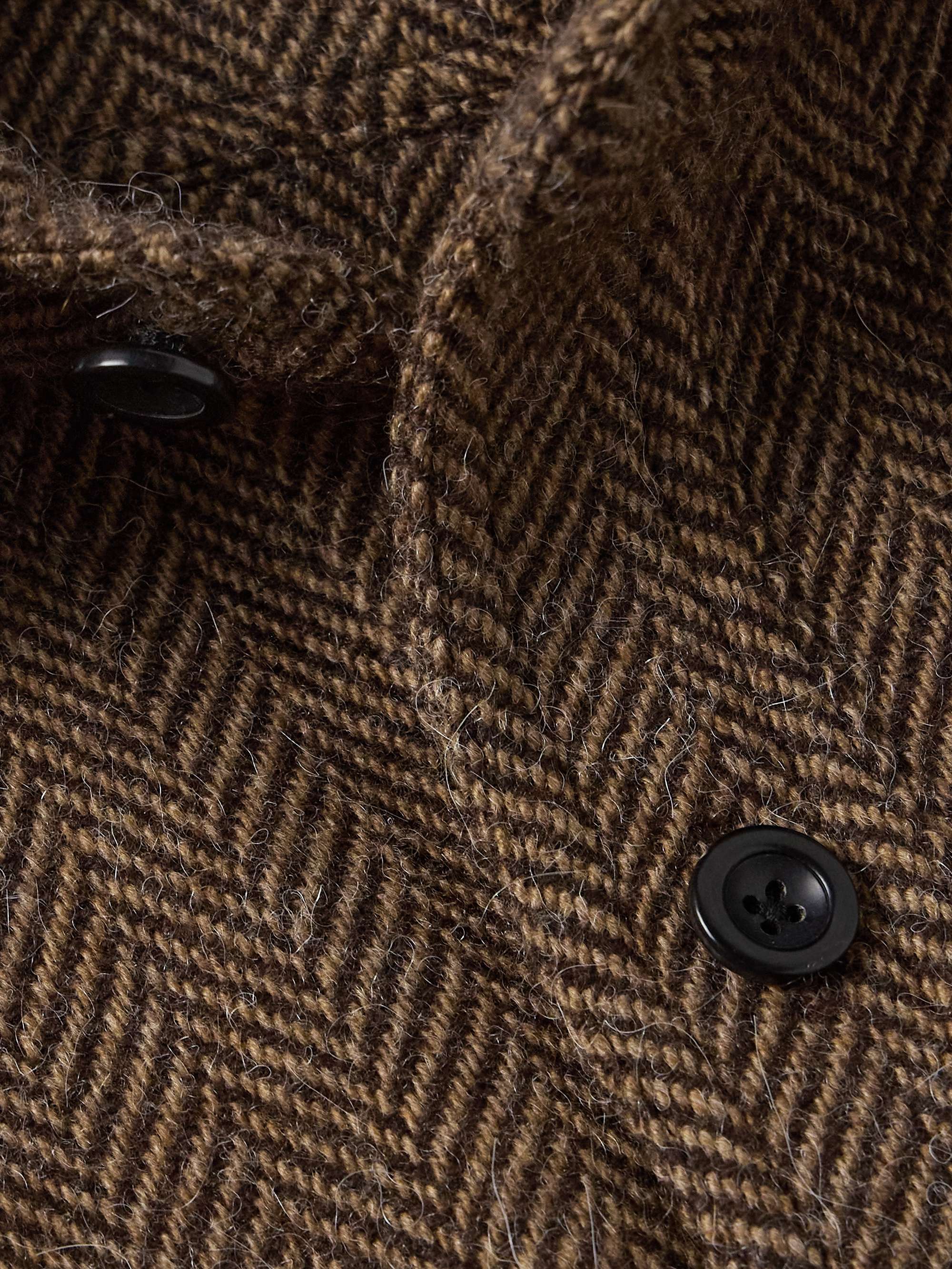 Edmund Herringbone Wool and Cashmere-Blend Overshirt view
