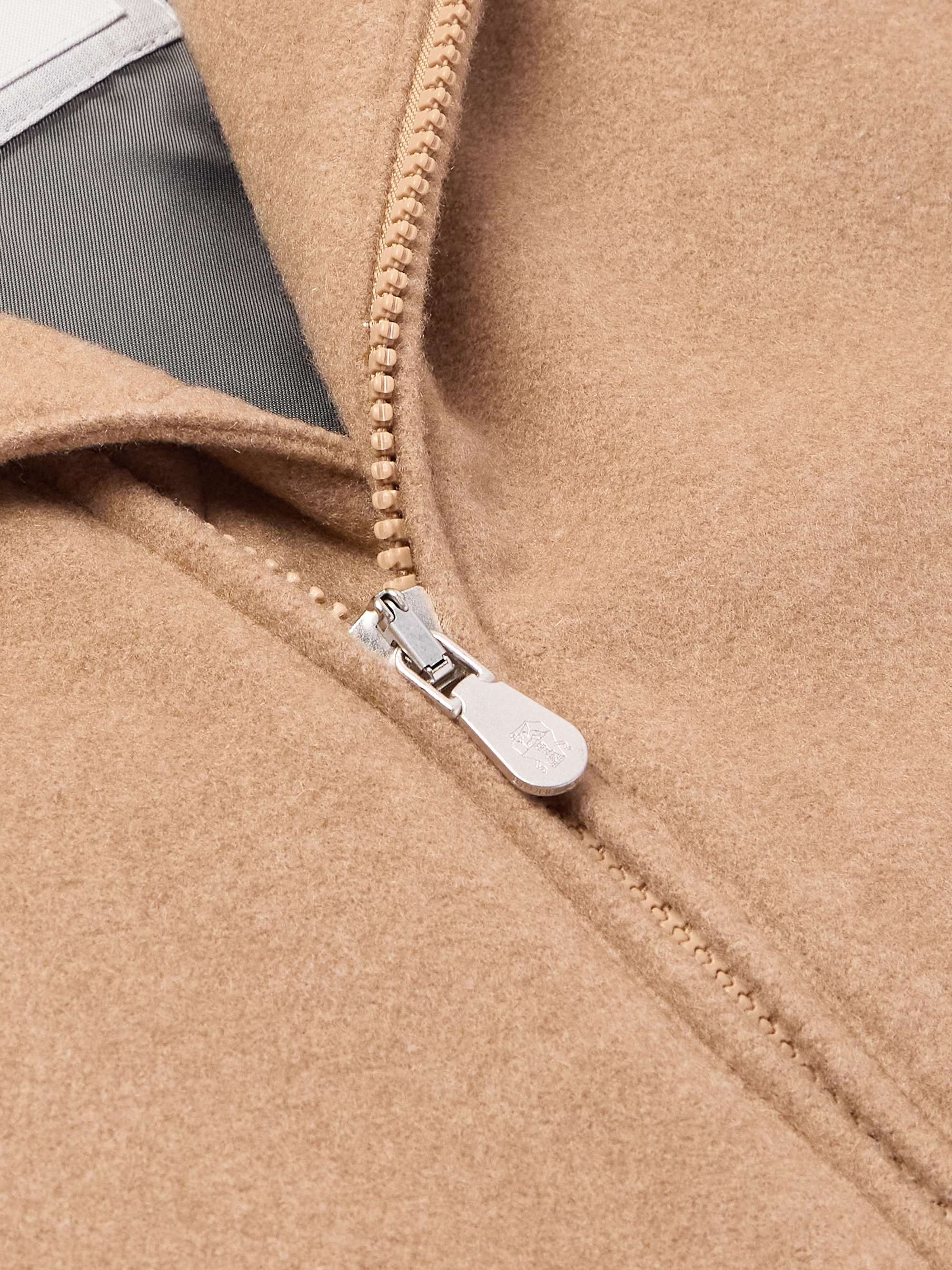 Faux Shearling-Trimmed Cashmere Bomber Jacket view