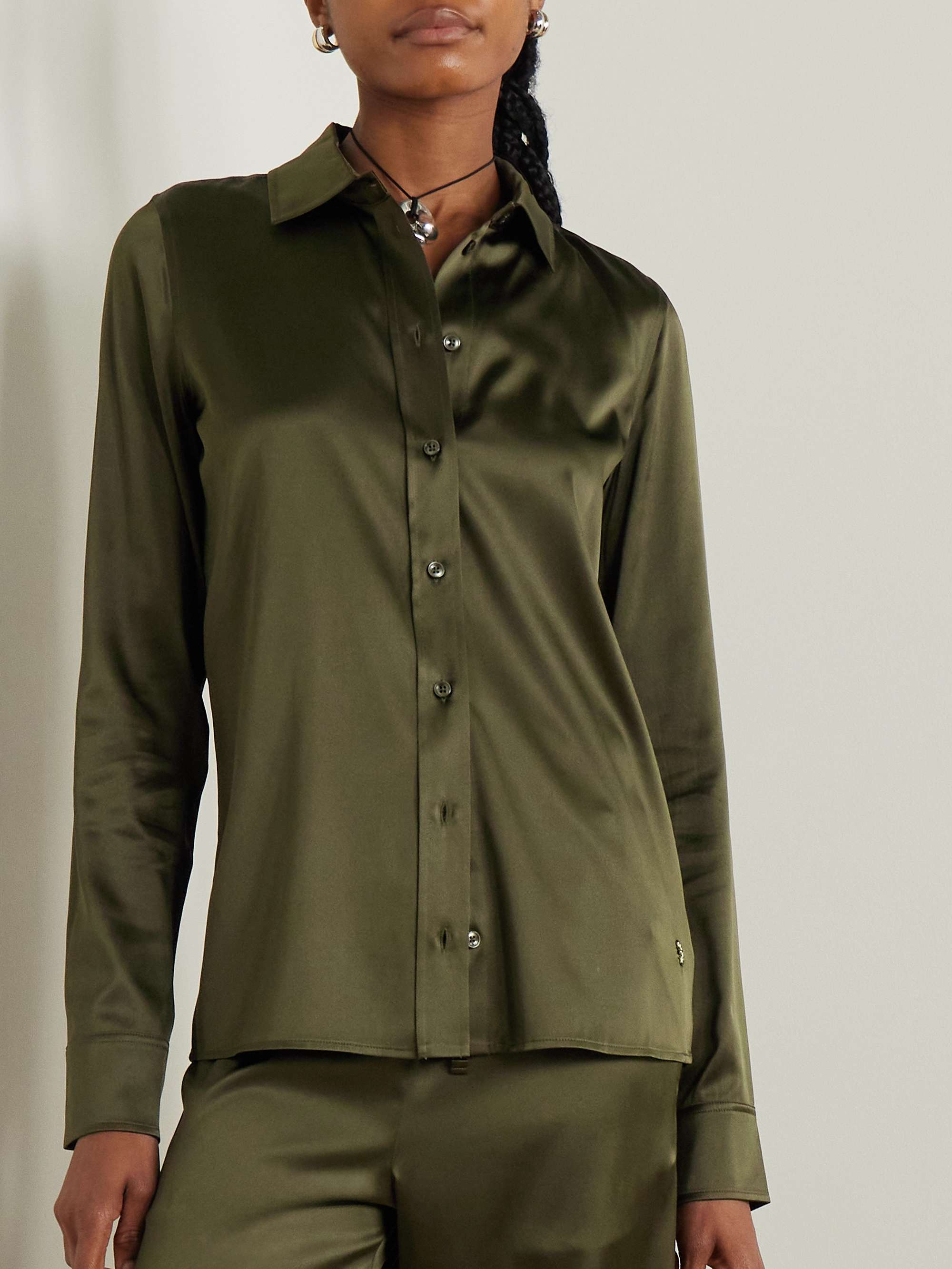 Constance silk-blend satin shirt view