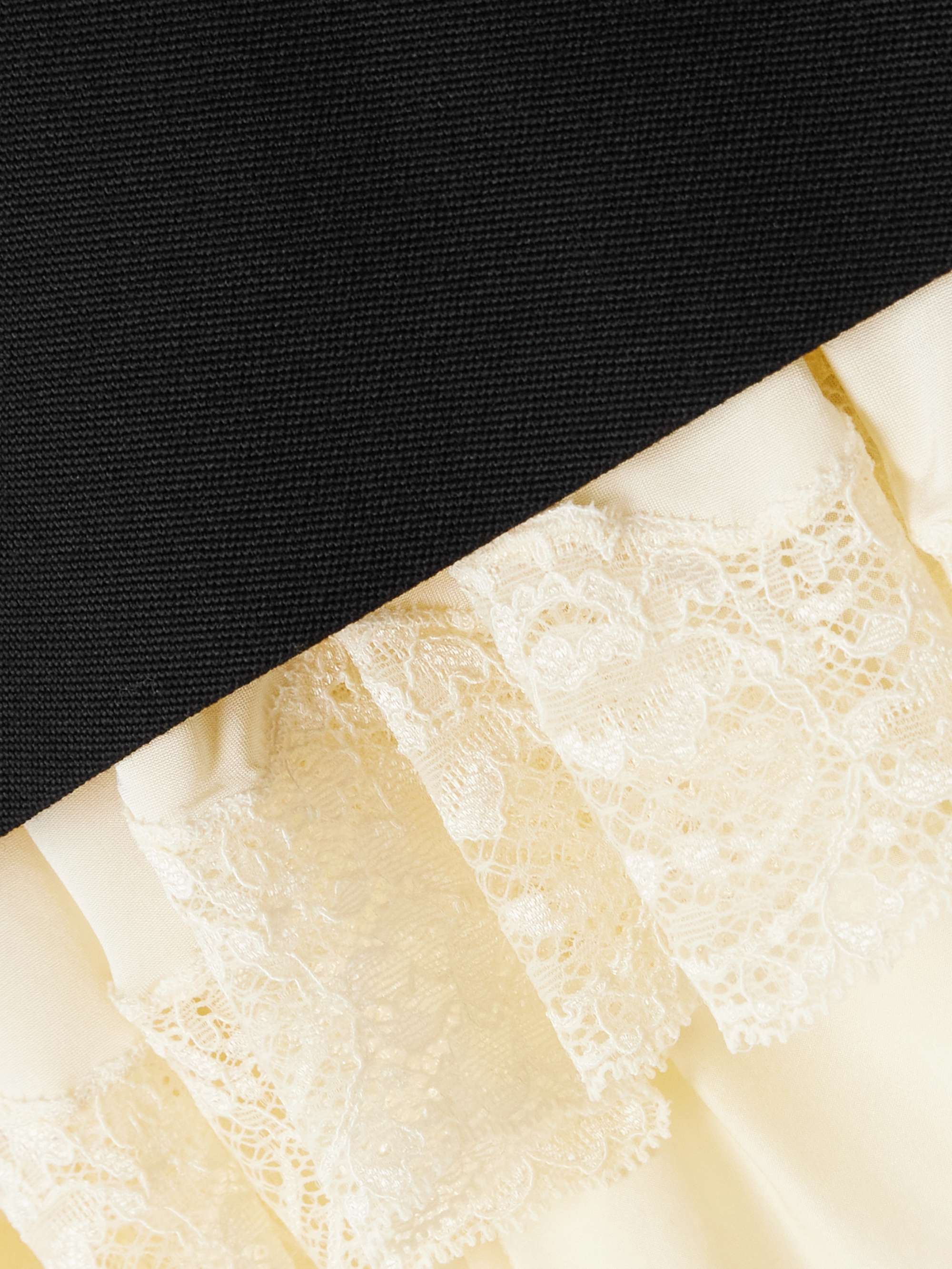 Lace-trimmed wool midi skirt view