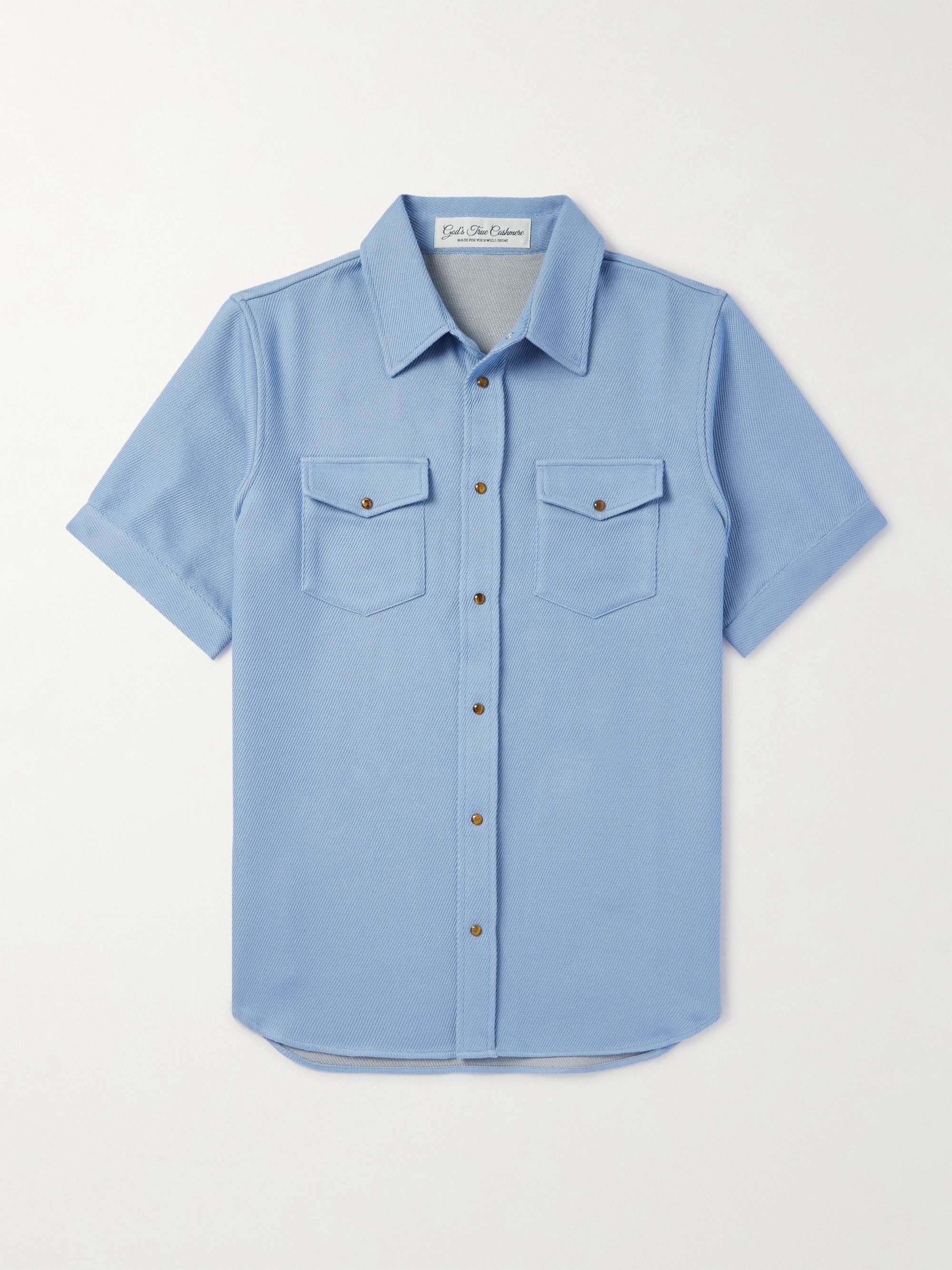 Cashmere and Cotton-Blend Denim Shirt view