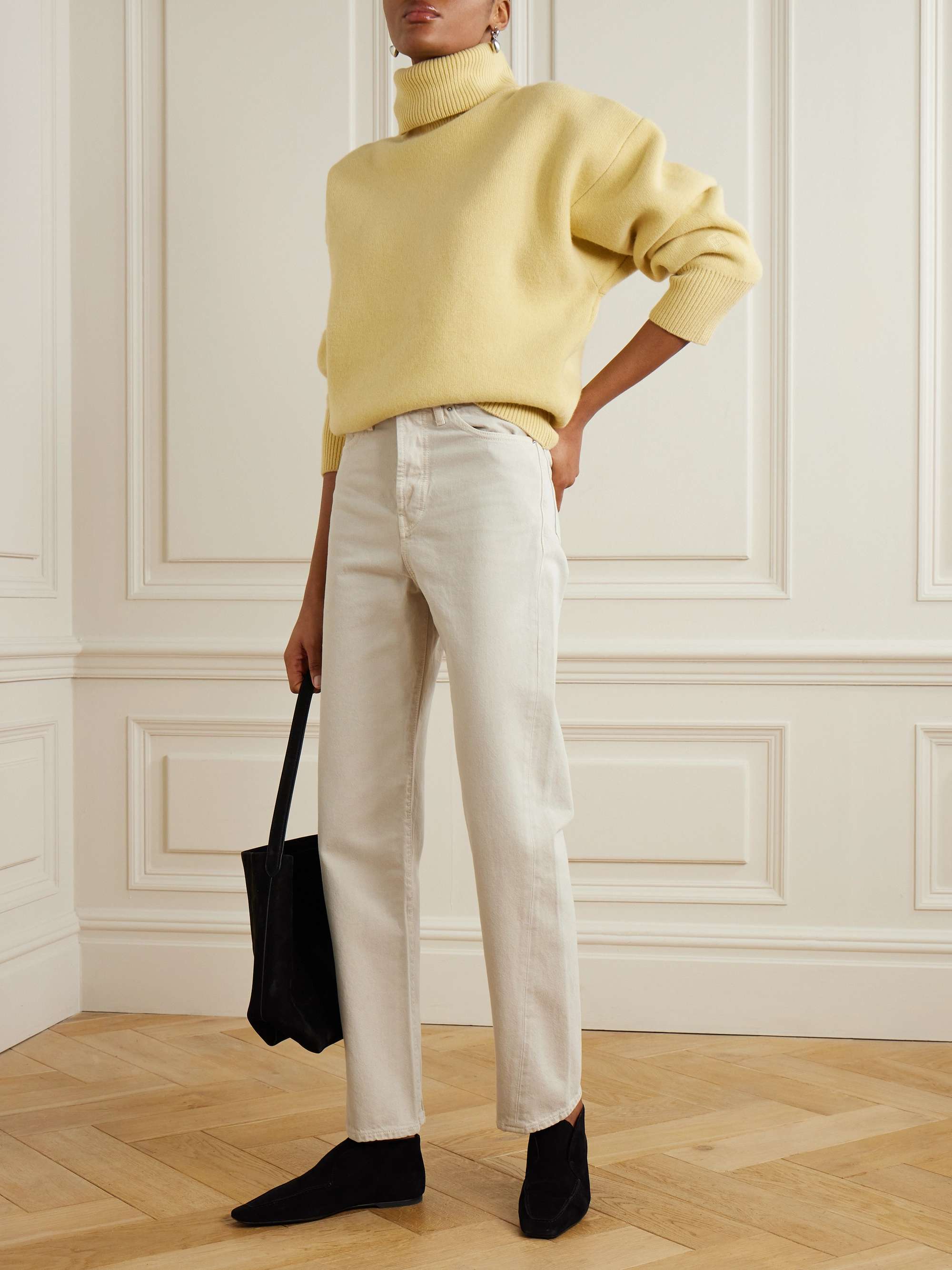Mid-rise straight-leg organic jeans view