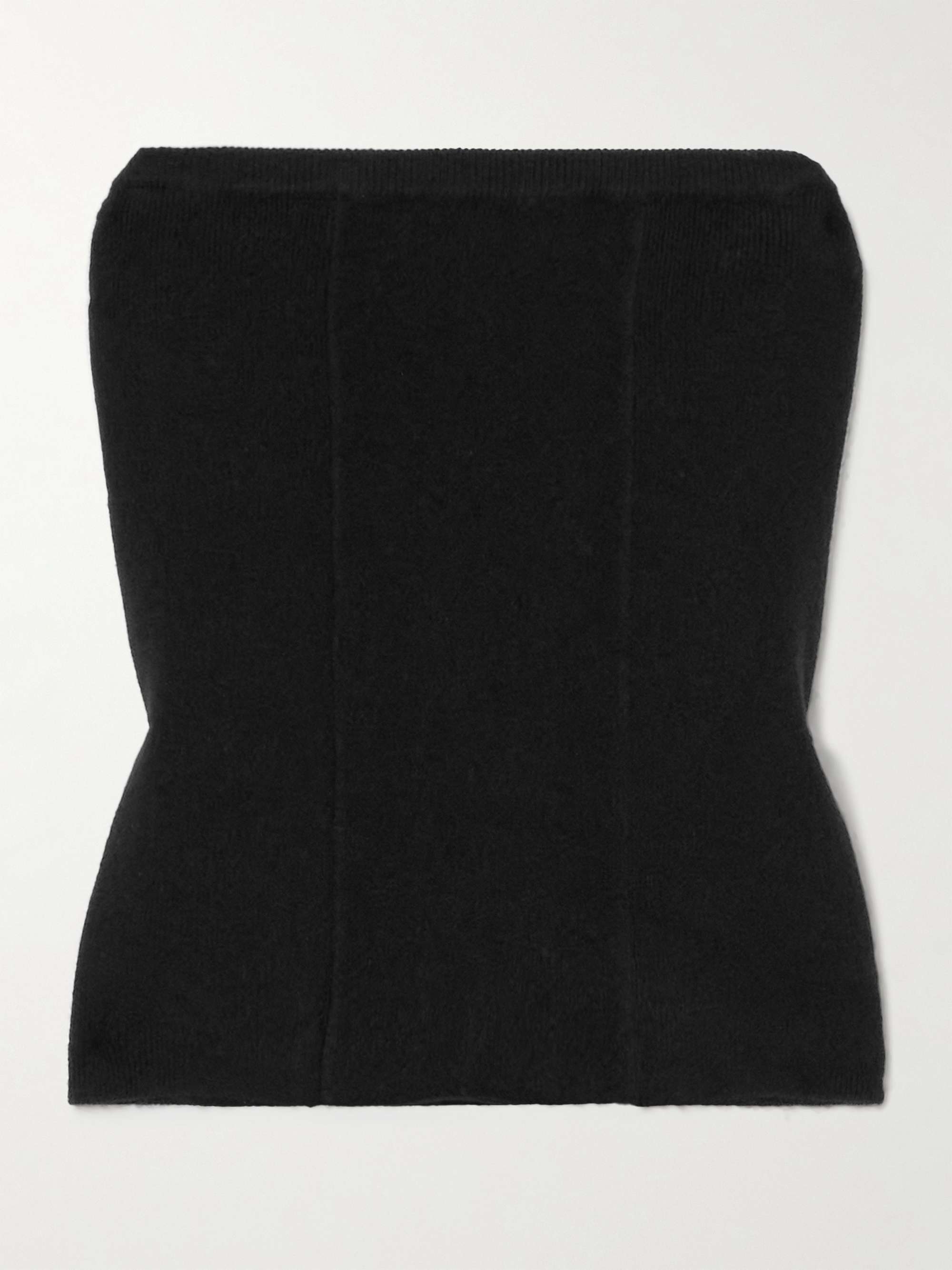 Ami strapless cashmere top view