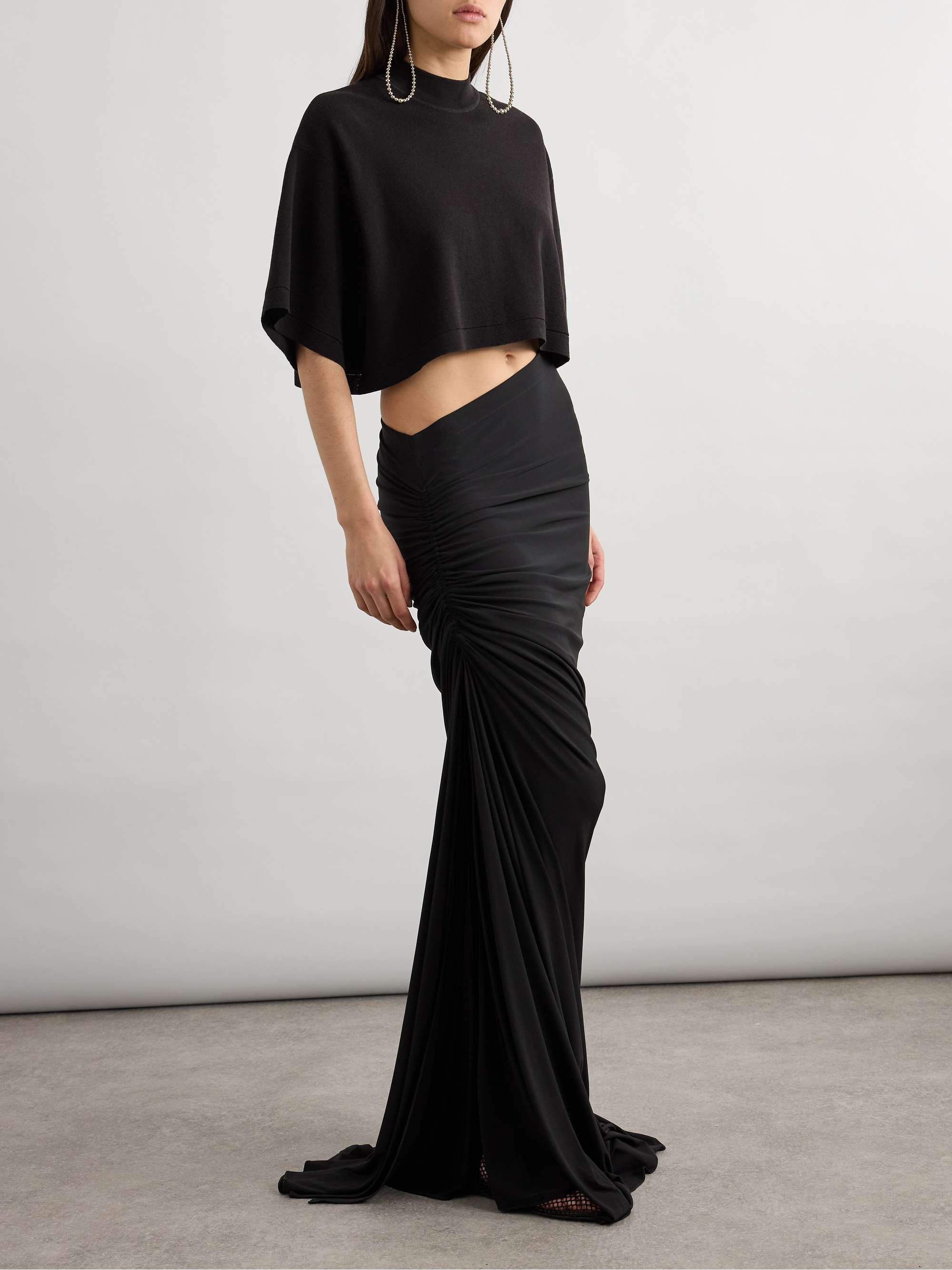 Cropped cotton-jersey T-shirt view