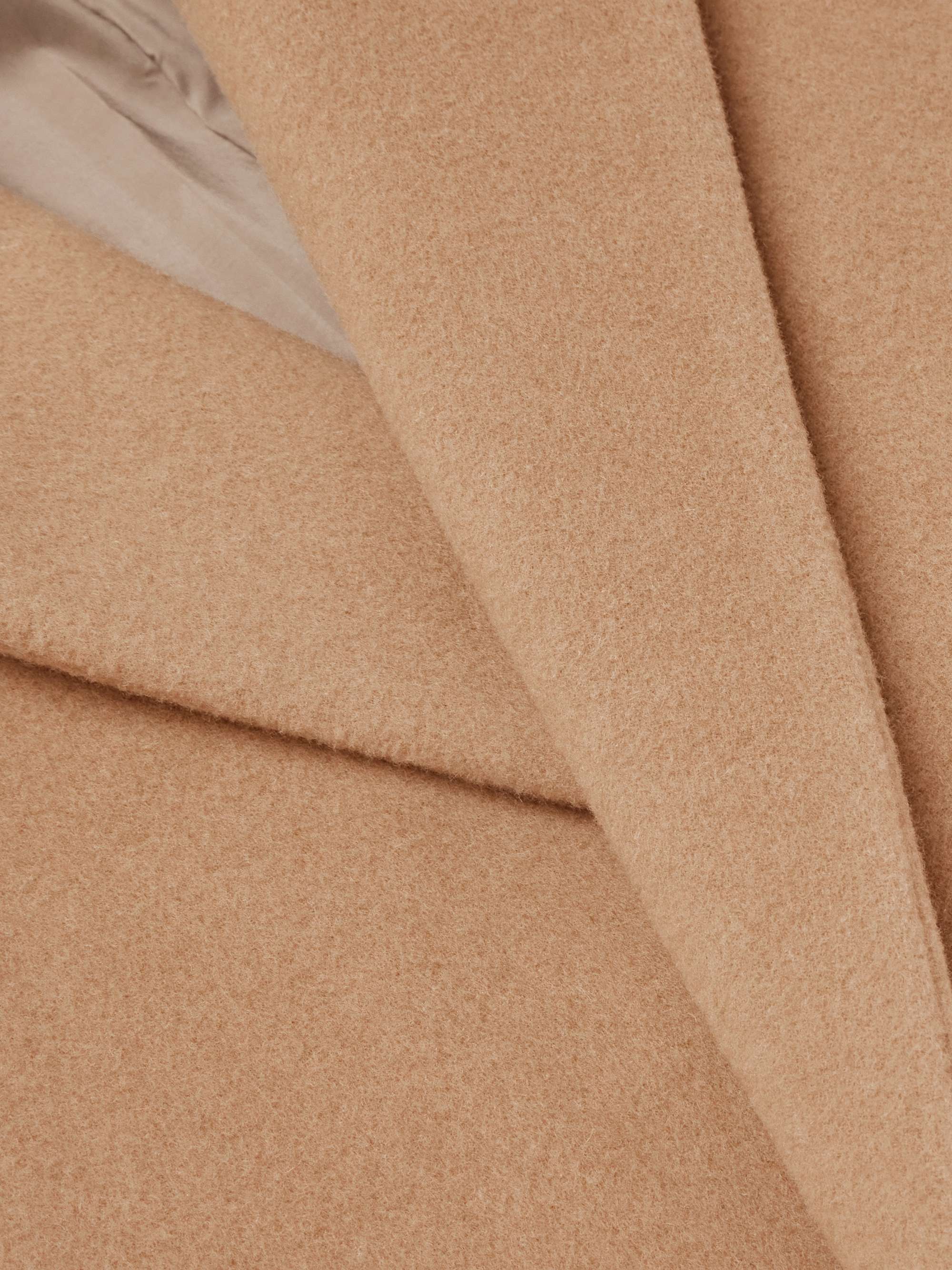 Oversized Double-Breasted Belted Melton Wool Overcoat view