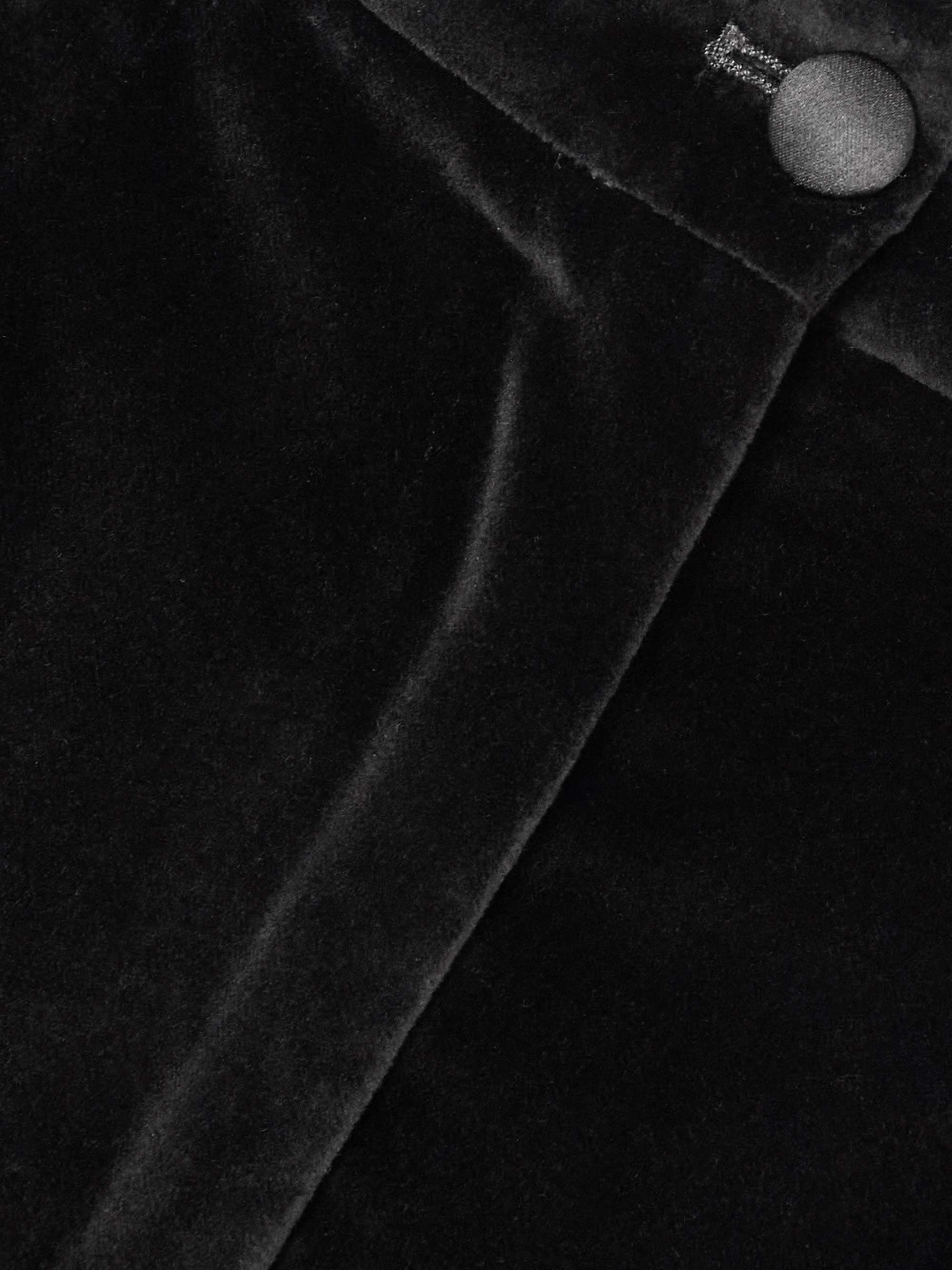 Satin-trimmed cotton-blend velvet slim-leg pants view