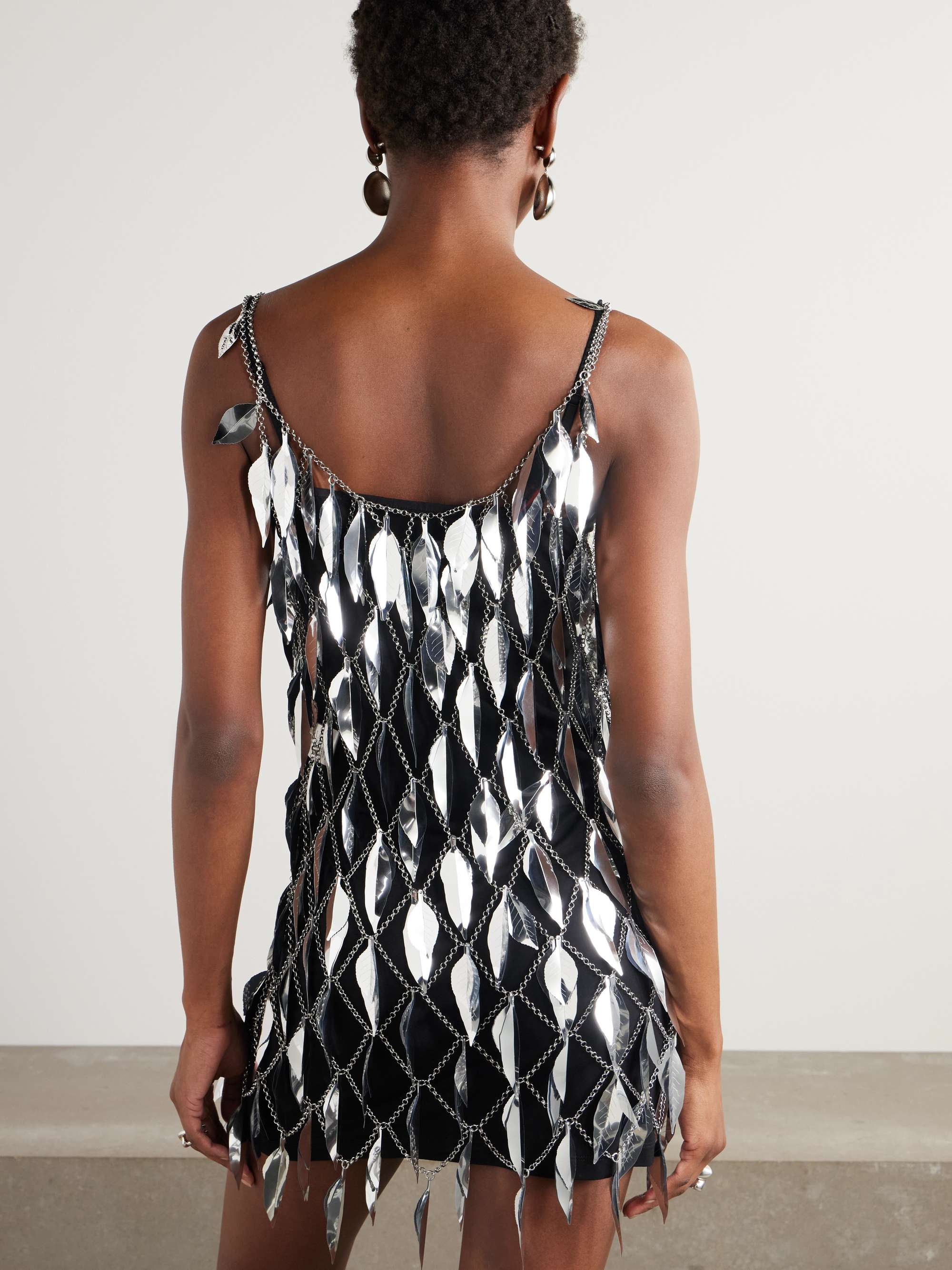 Chainmail and jersey mini dress view