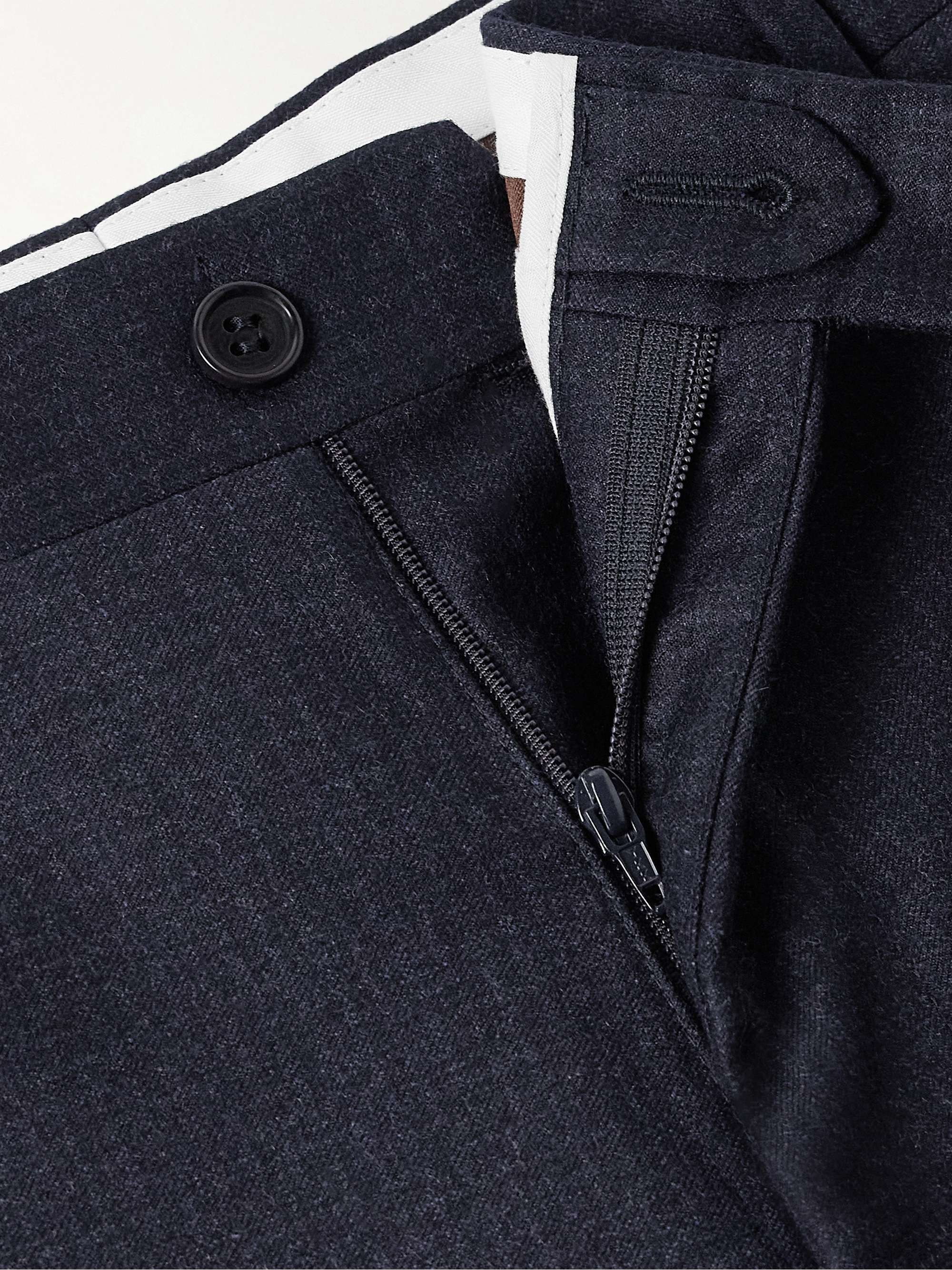 Slim-Fit Checked Wool Suit Trousers view