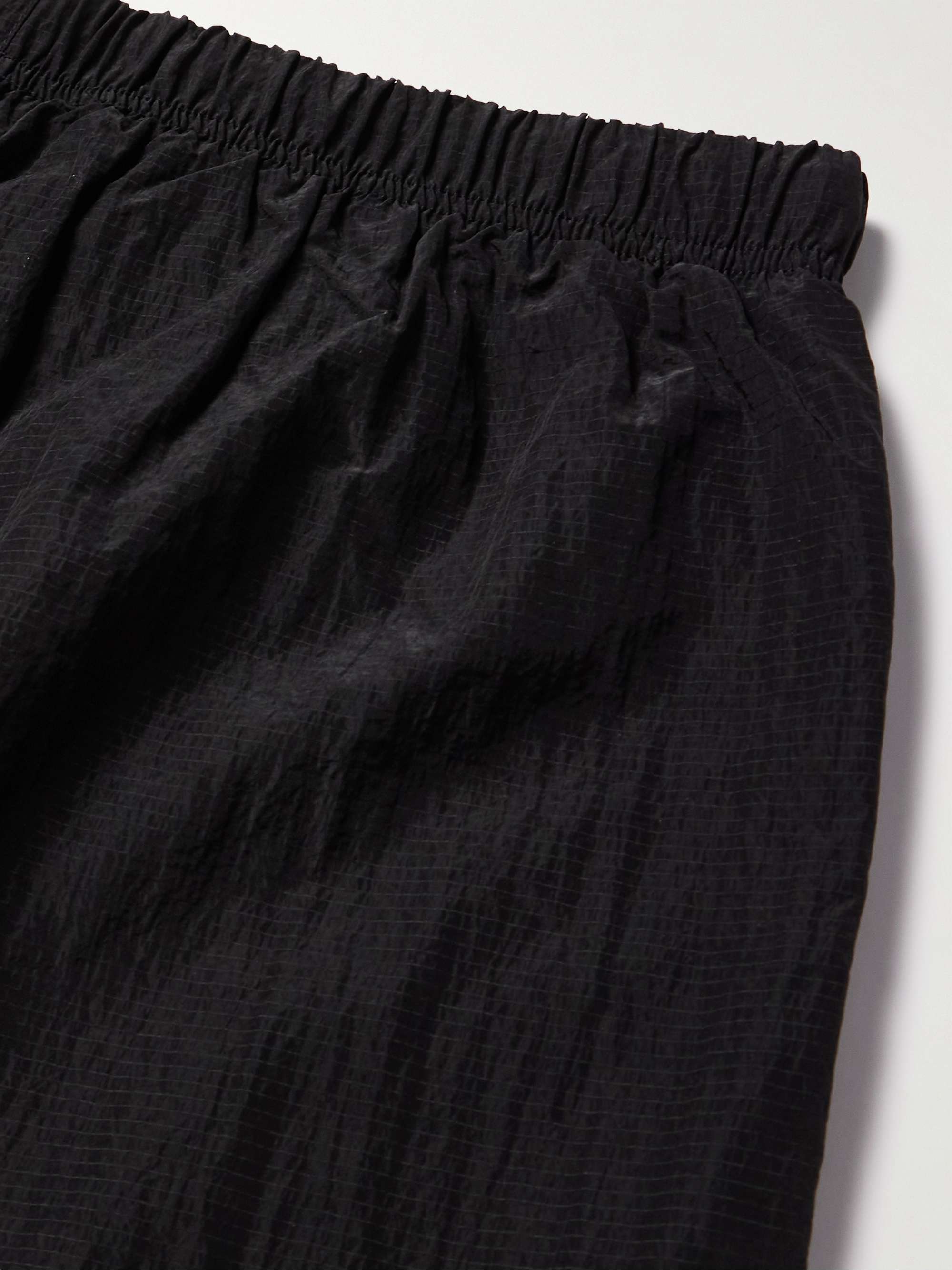 Wide-Leg Logo-Appliquéd Crinkled Nylon-Ripstop Drawstring Shorts view