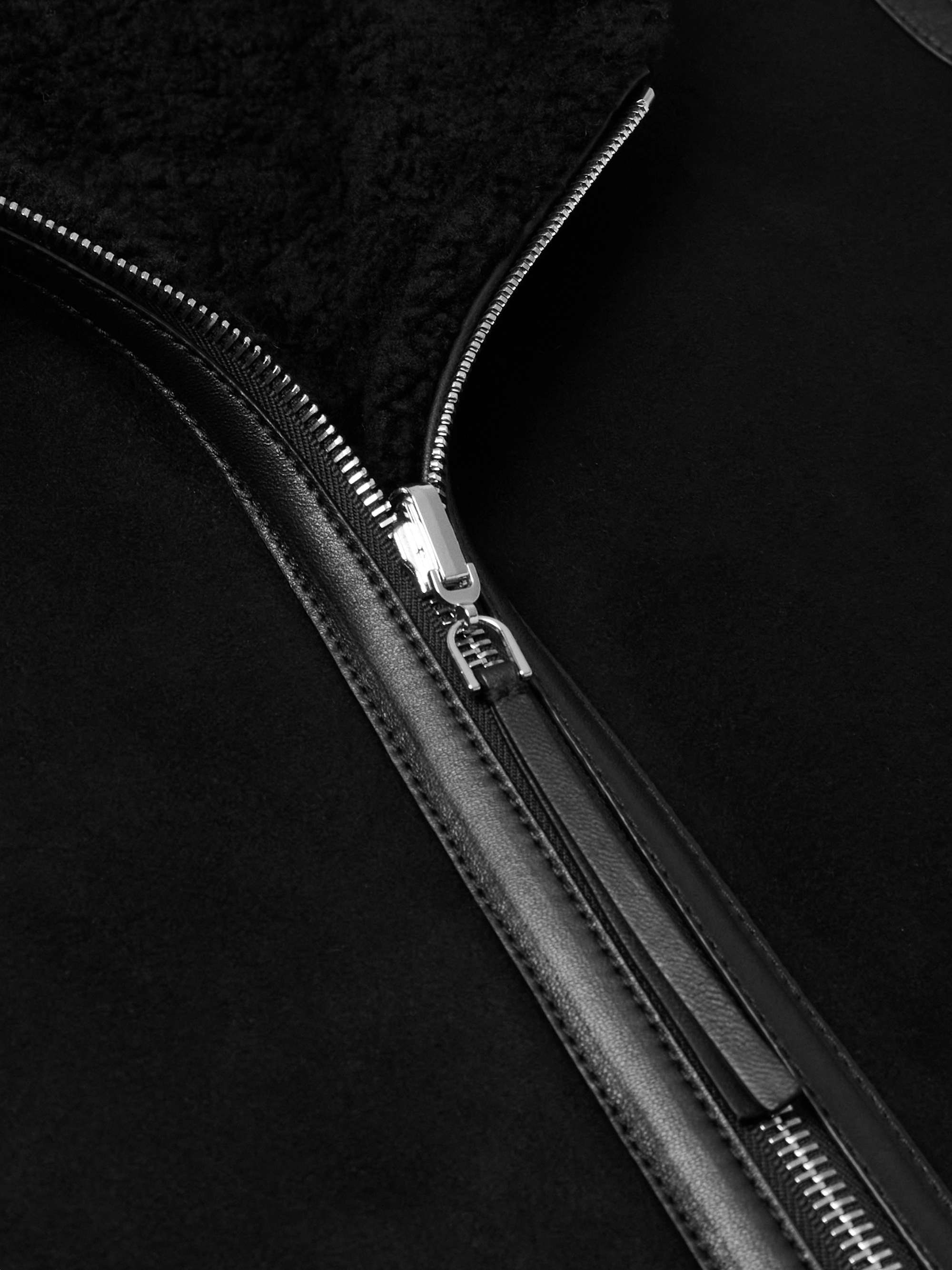 Snowdon Leather-Trimmed Shearling Gilet view
