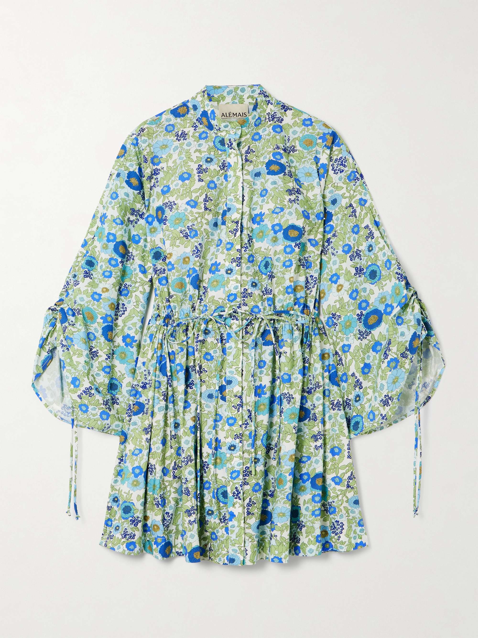 Pam floral-print organic cotton-poplin mini dress view