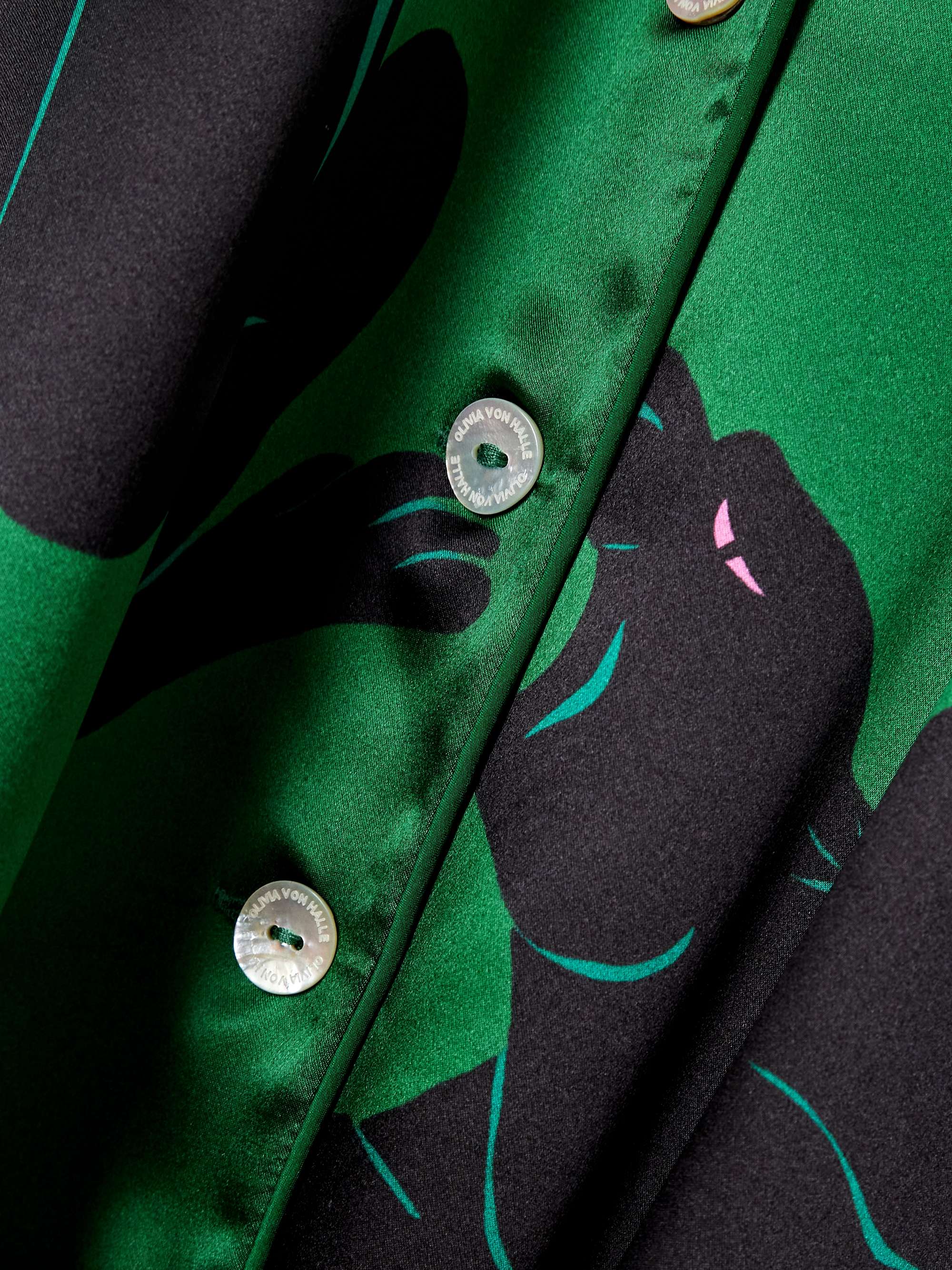 Lila printed silk-satin pajama set view