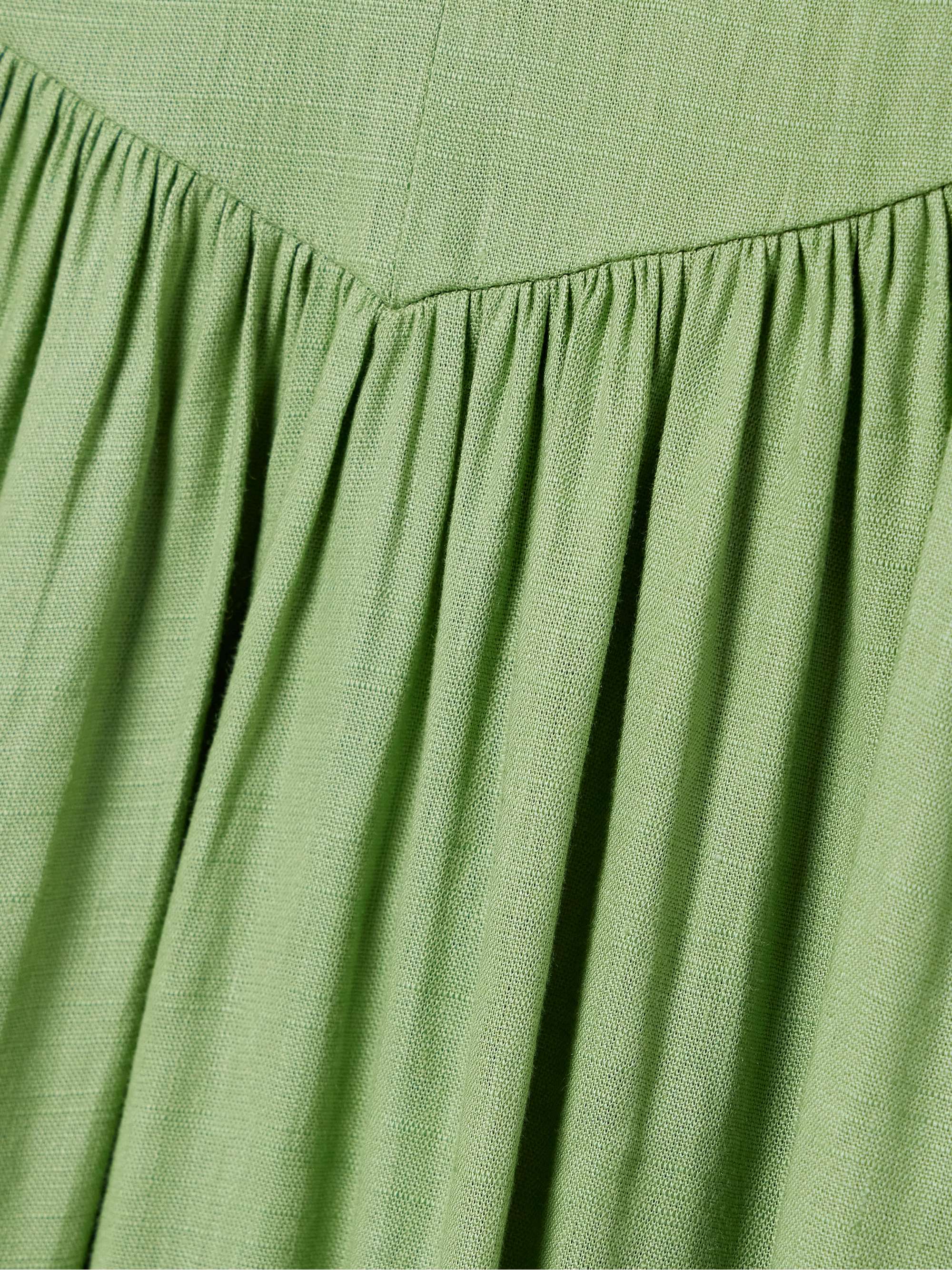 Darcey gathered linen-blend midi dress view