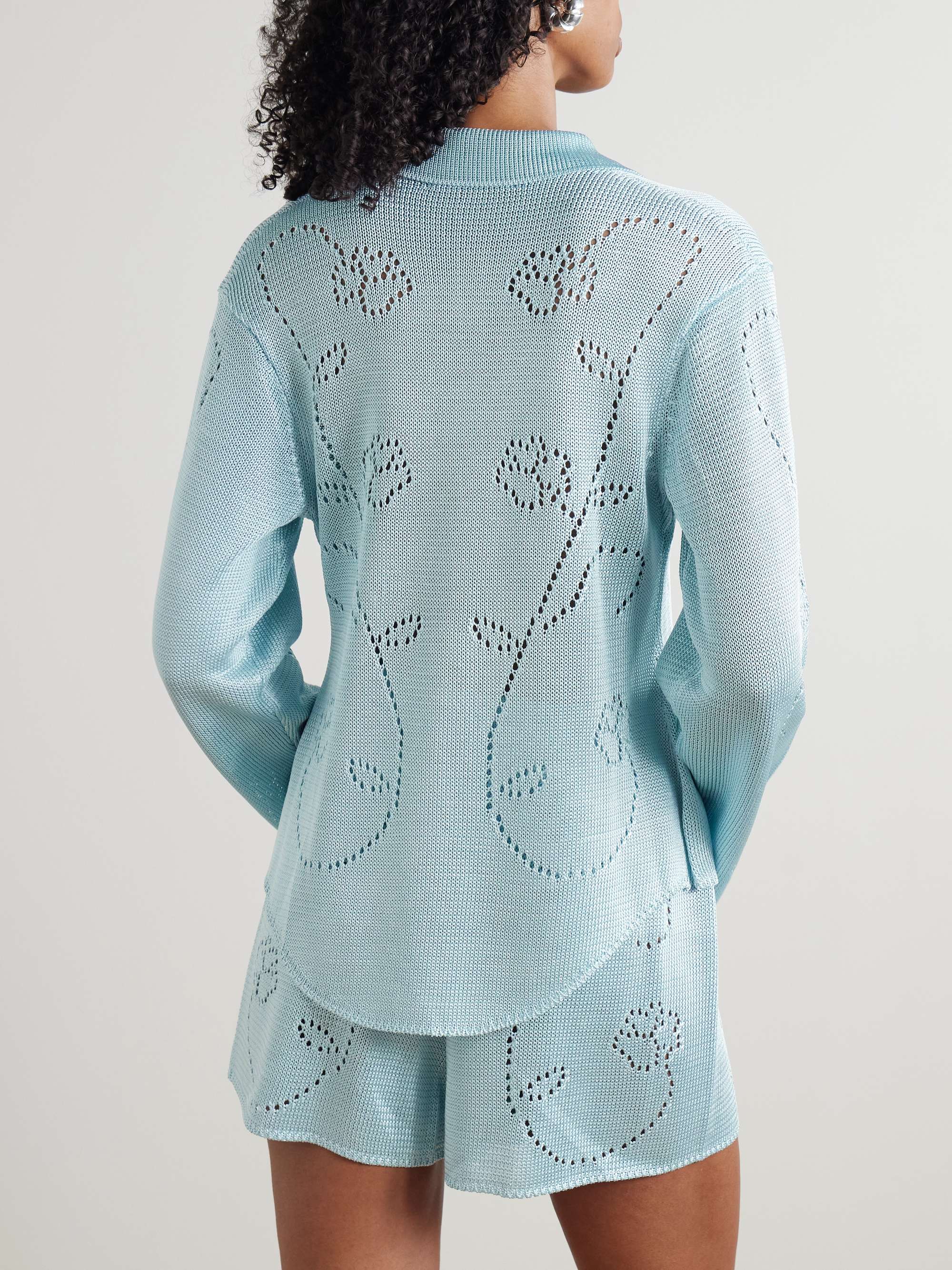 Ivy pointelle-knit cardigan view