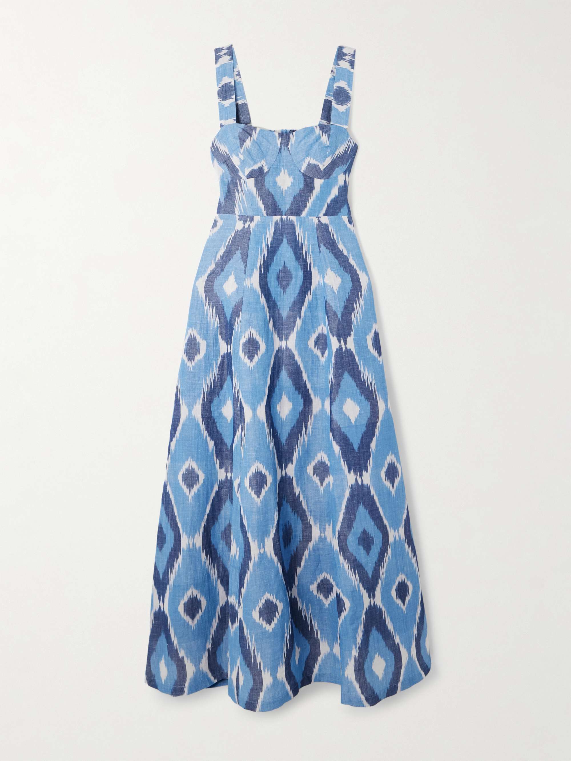 Azzurra open-back printed hemp and cotton-blend maxi dress view