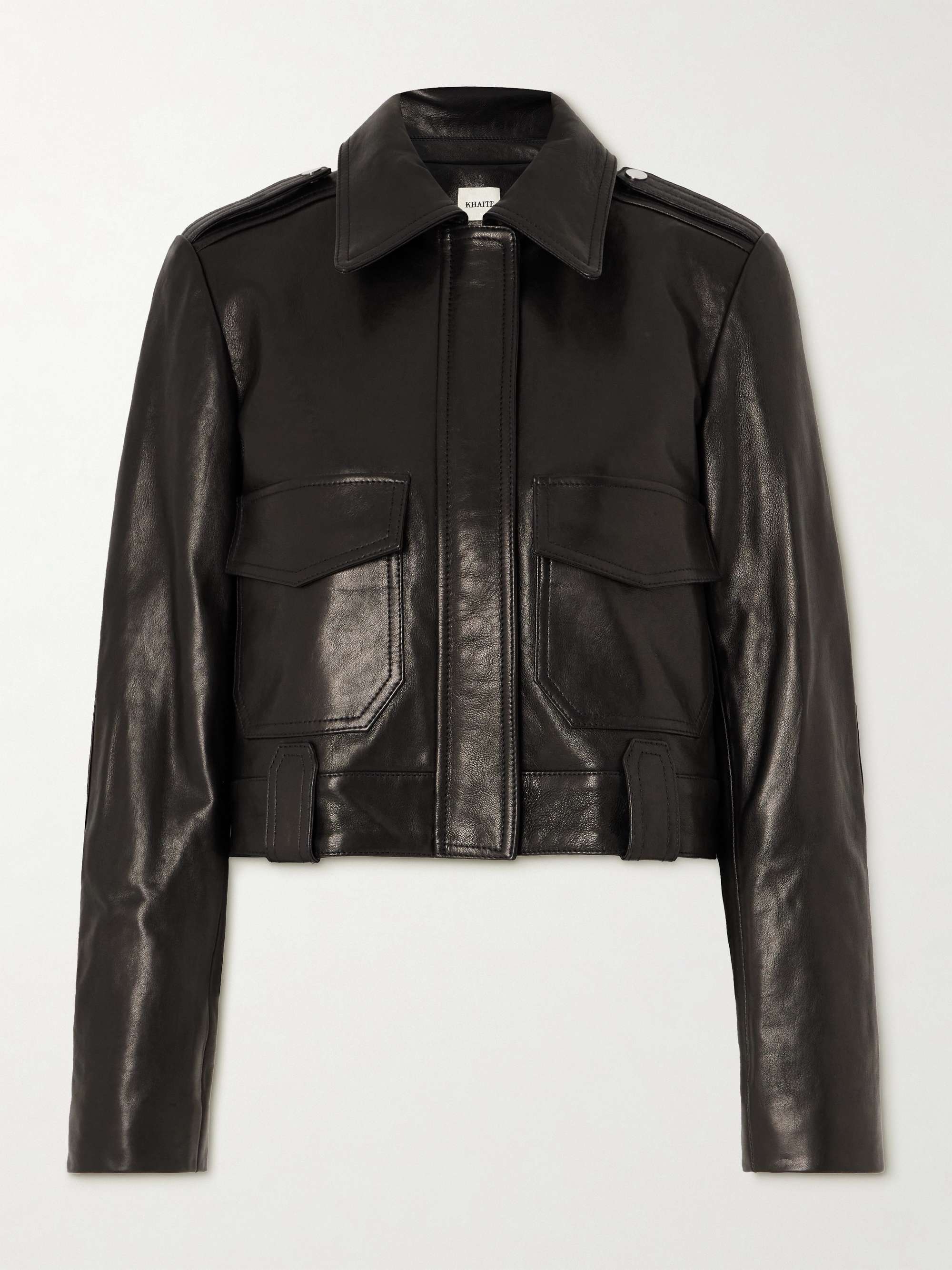 Cordelia cropped leather jacket view