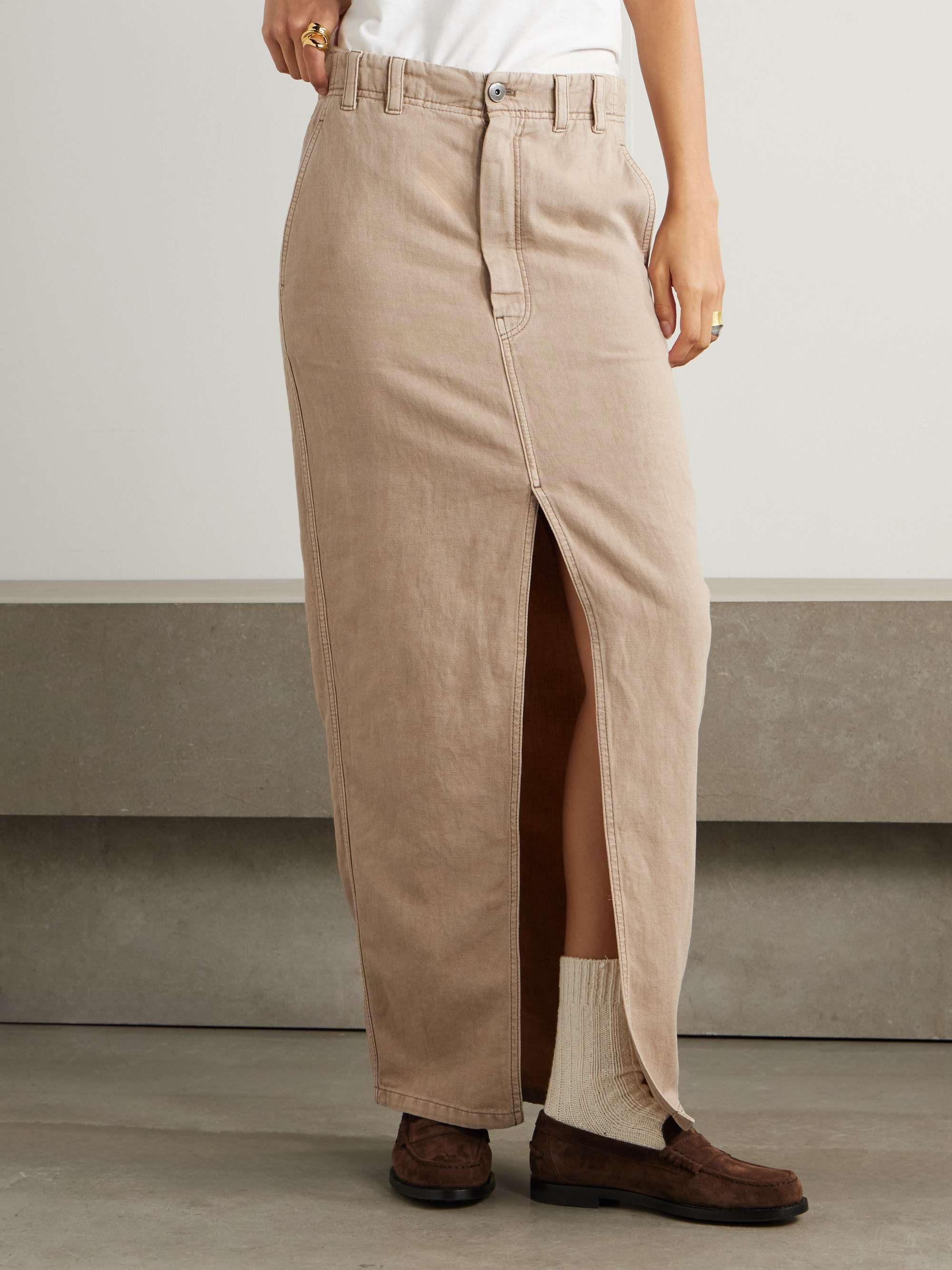 Denim midi skirt view