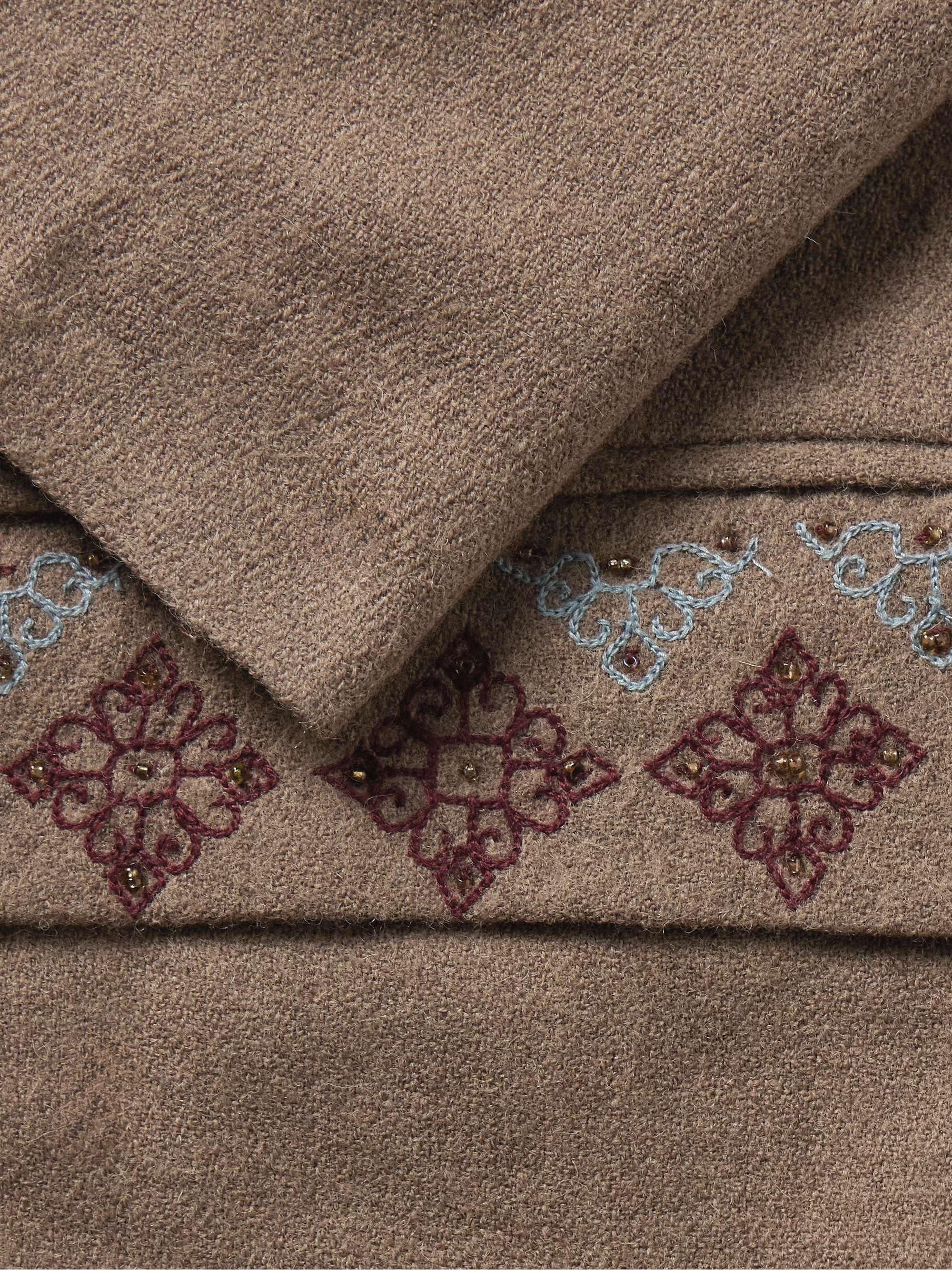 Unstructured Bead-Embroidered Embroidered Wool Suit Jacket view