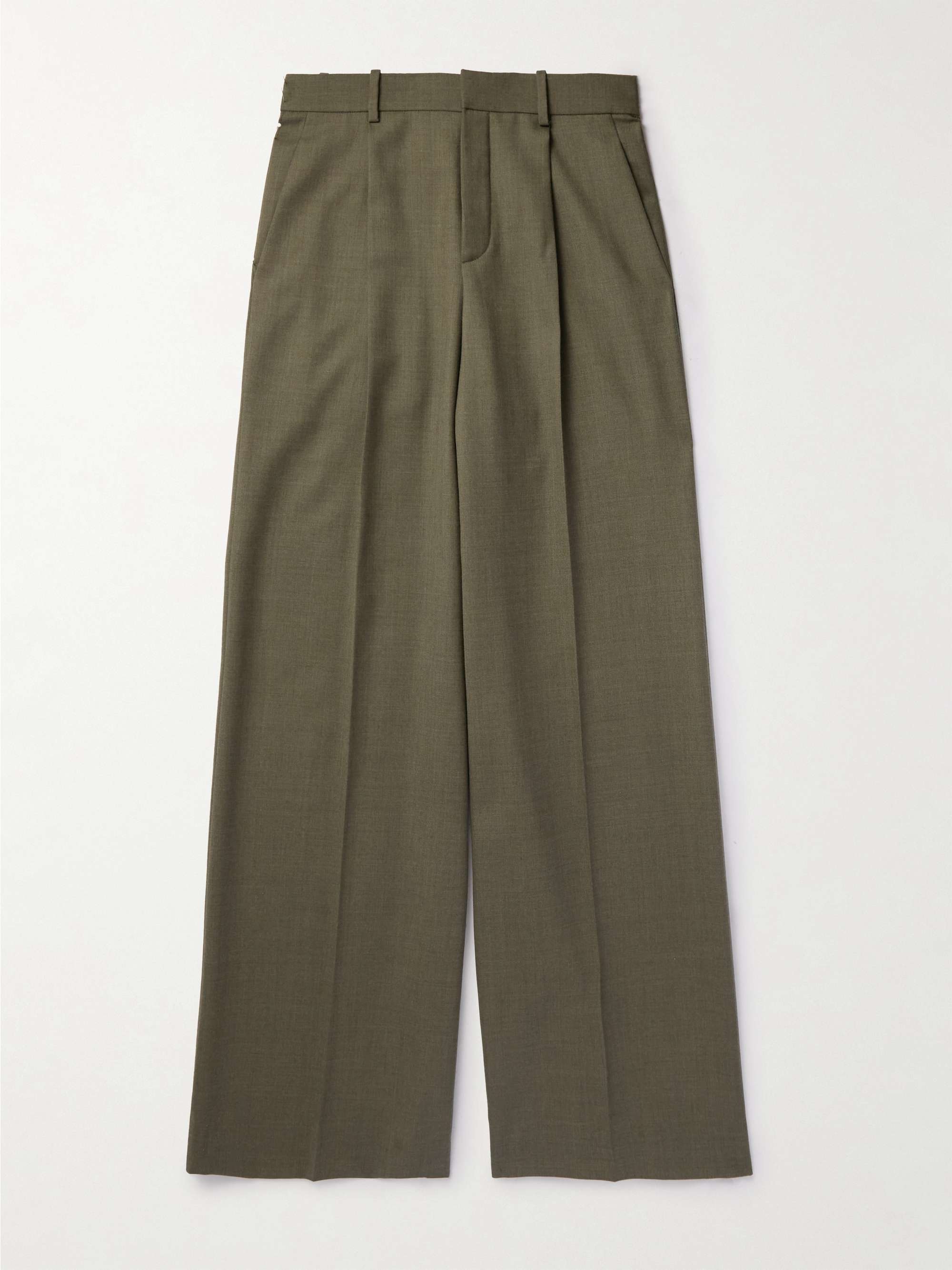 Bootcut Pleated Wool-Twill Suit Trousers view