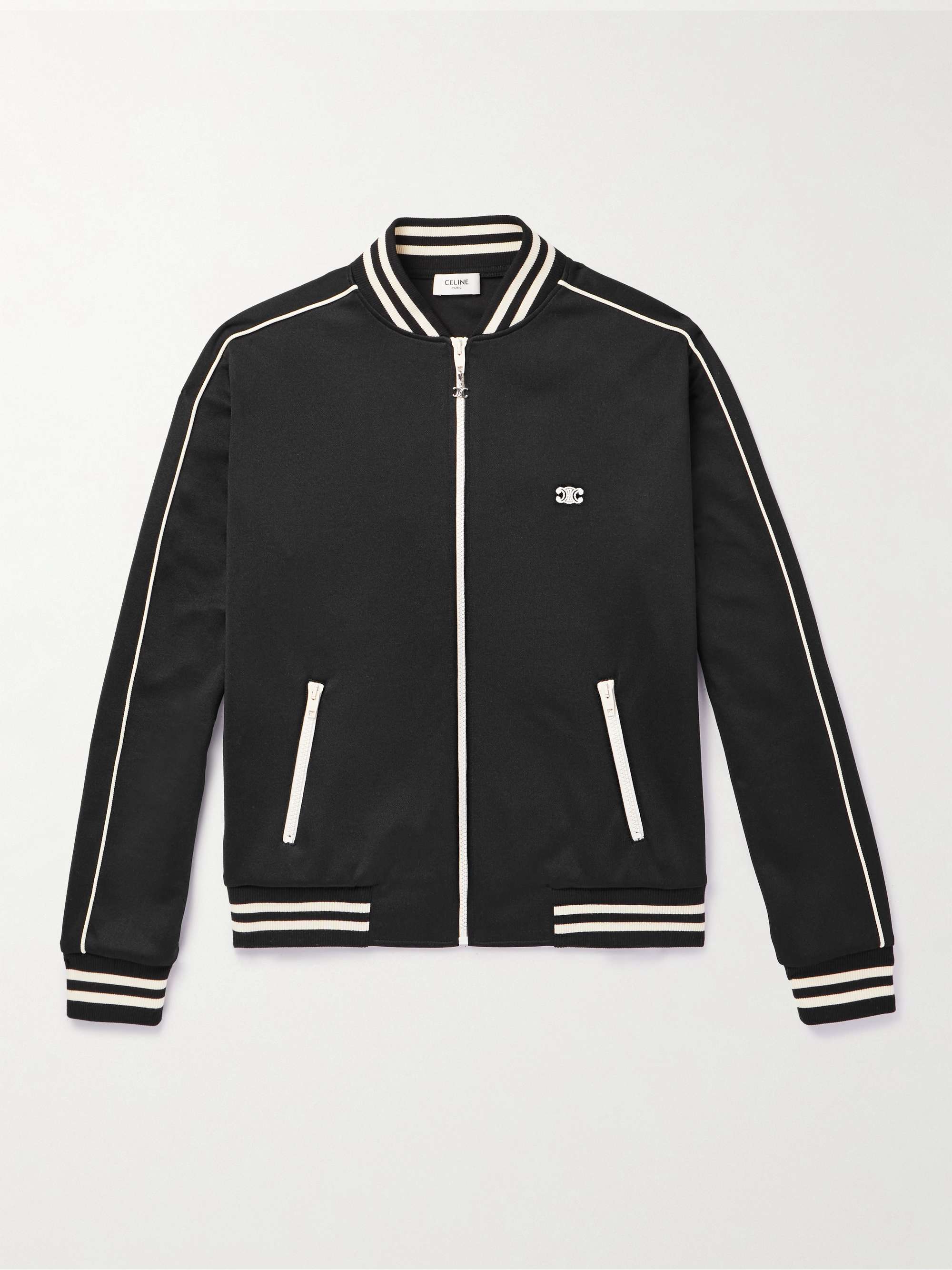 Teddy Logo-Appliquéd Cotton-Jersey Bomber Jacket view