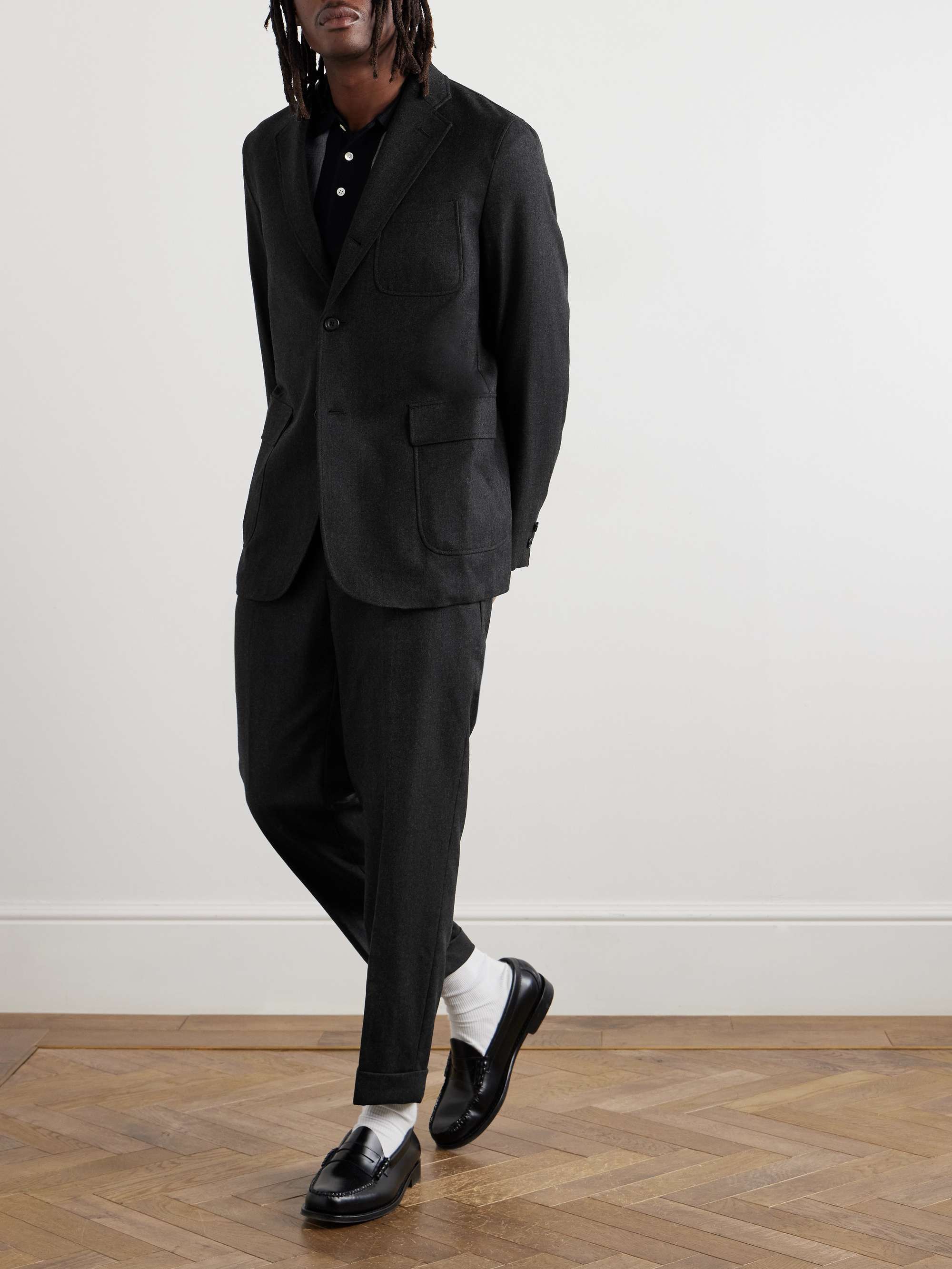 Ivy Cropped Tapered Brushed Wool-Blend Twill Suit Trousers view