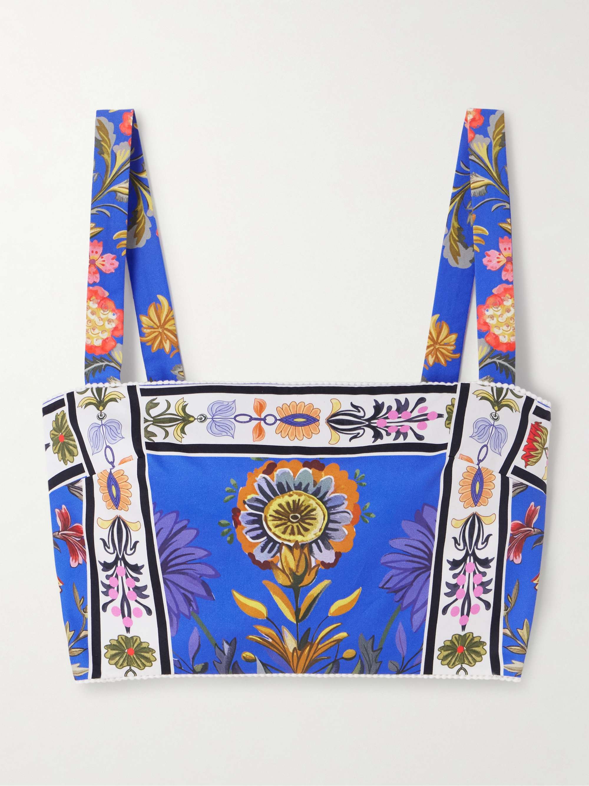 Didi cropped floral-print cotton-poplin top view