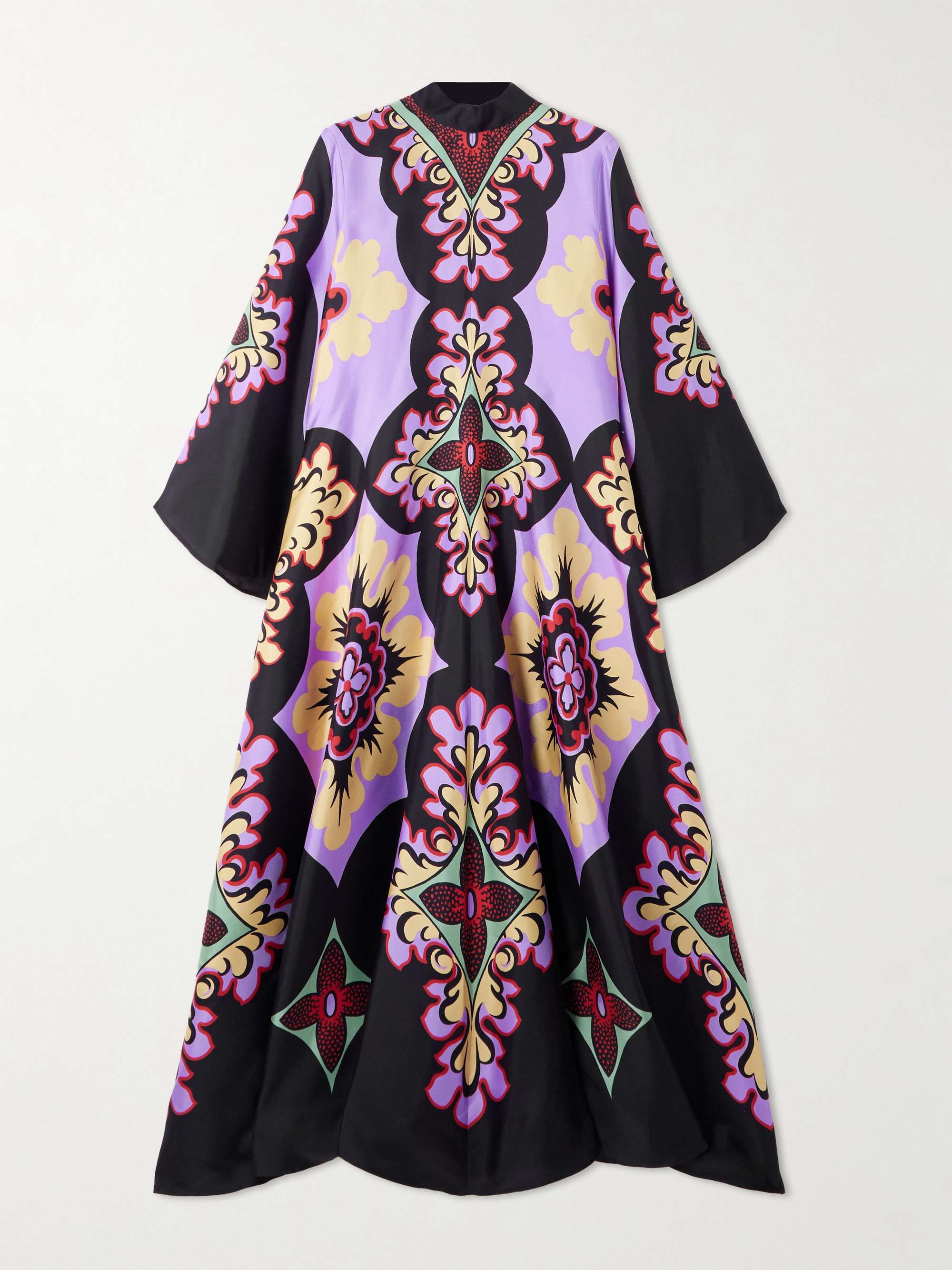 Icon Magnifico draped printed silk-twill maxi dress view