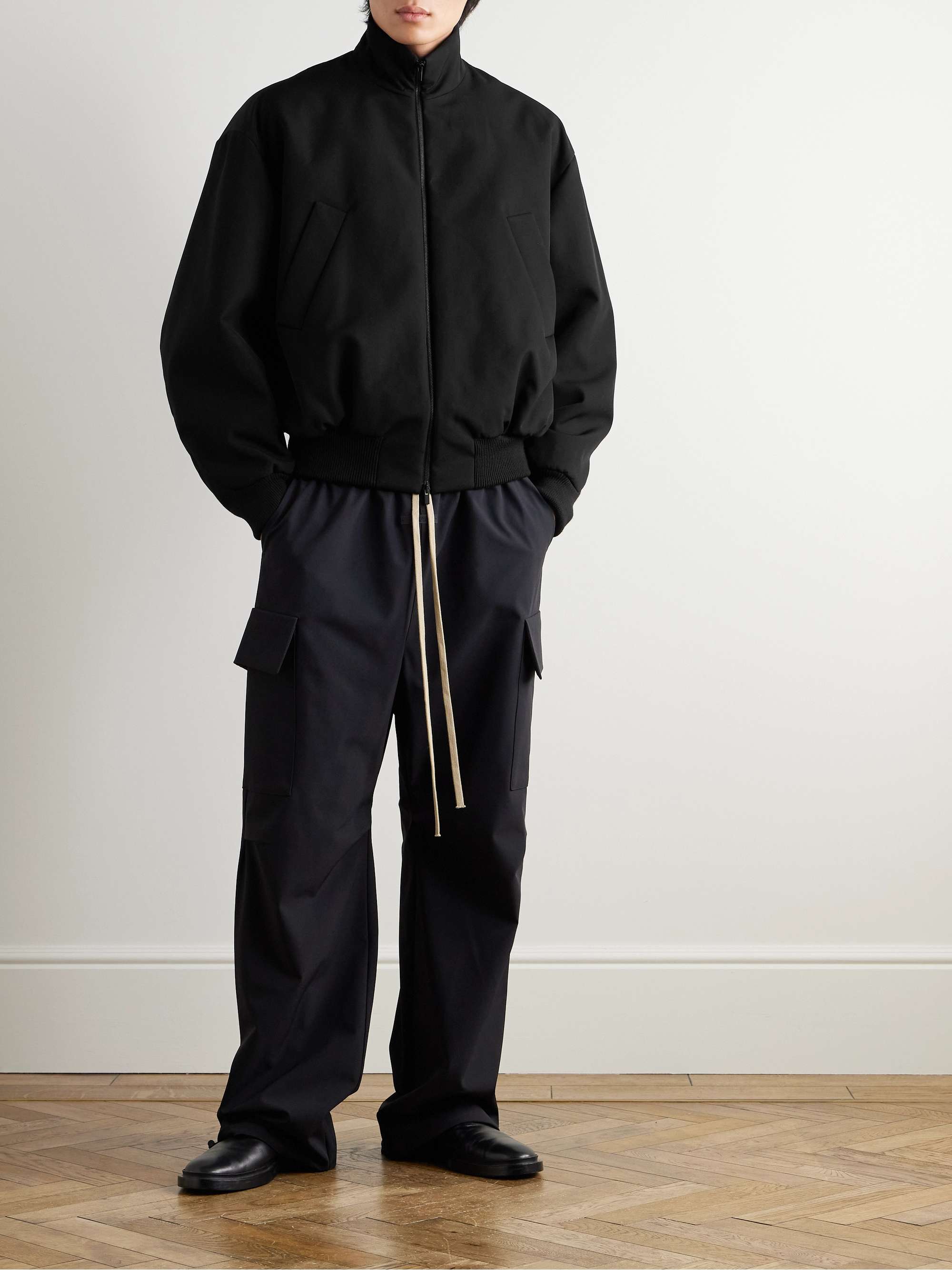 Oversized Padded Wool and Cotton-Blend Twill Bomber Jacket view