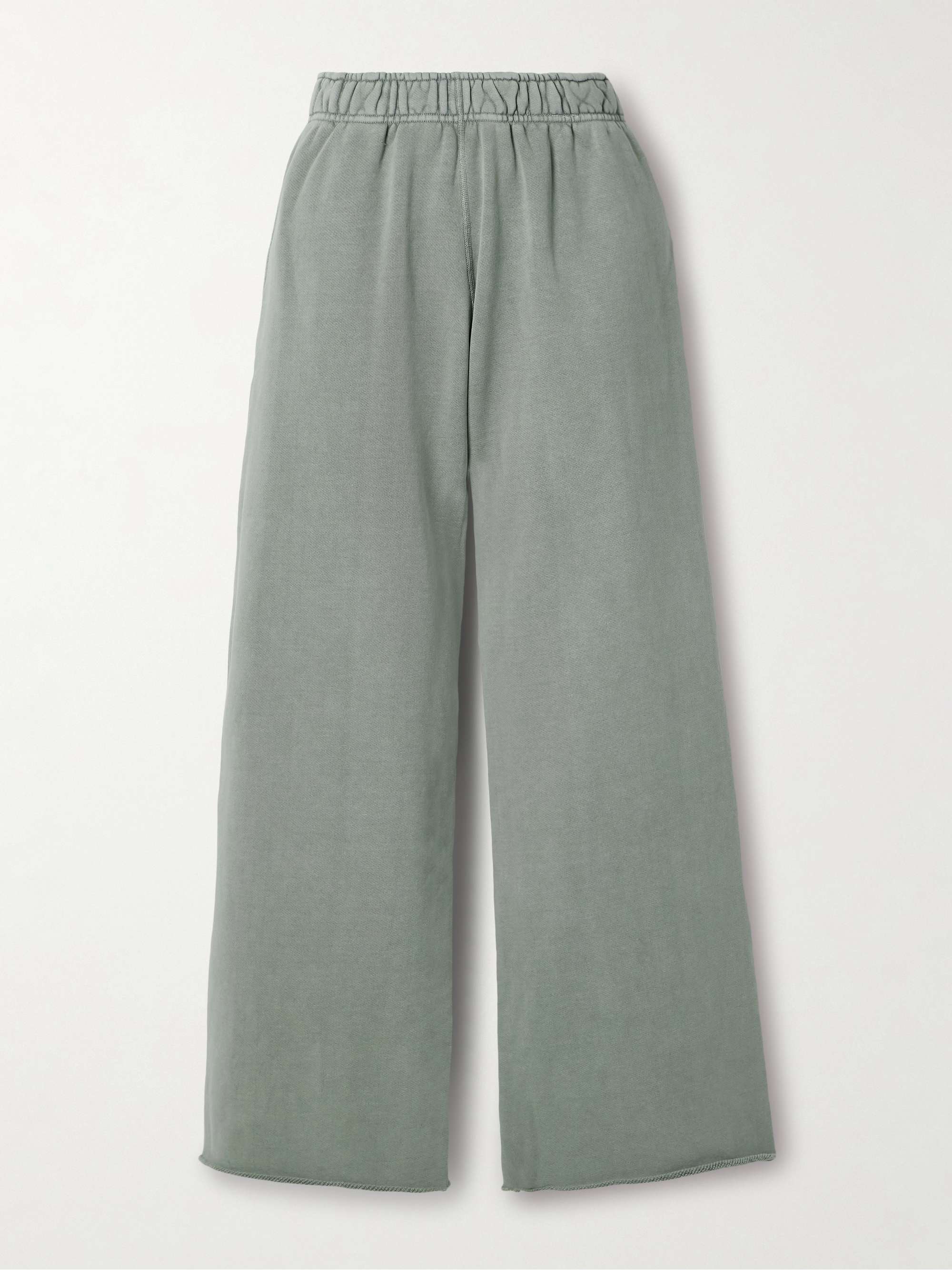 Cotton-jersey wide-leg track pants view