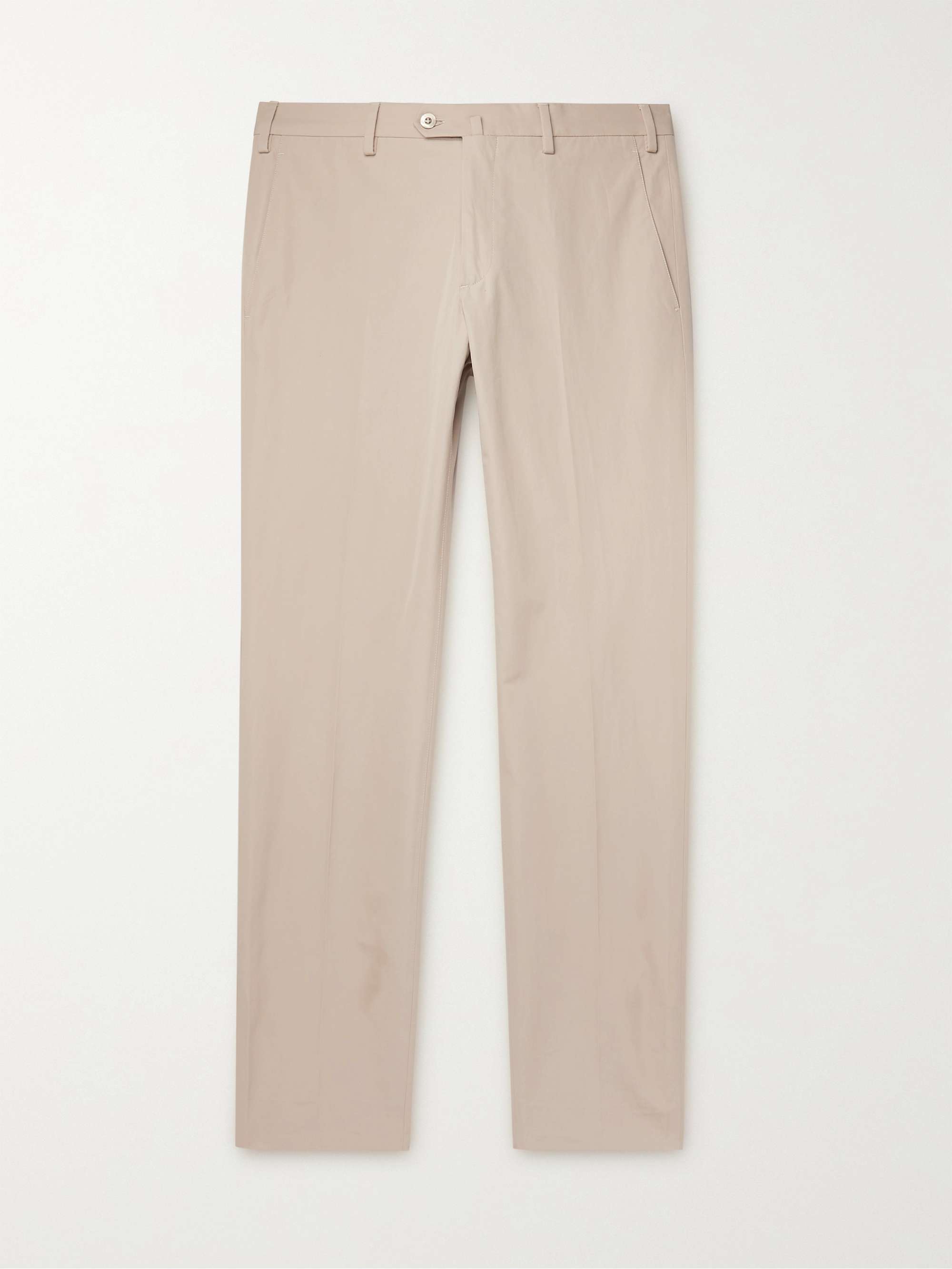 Slim-Fit Cotton-Blend Poplin Trousers view