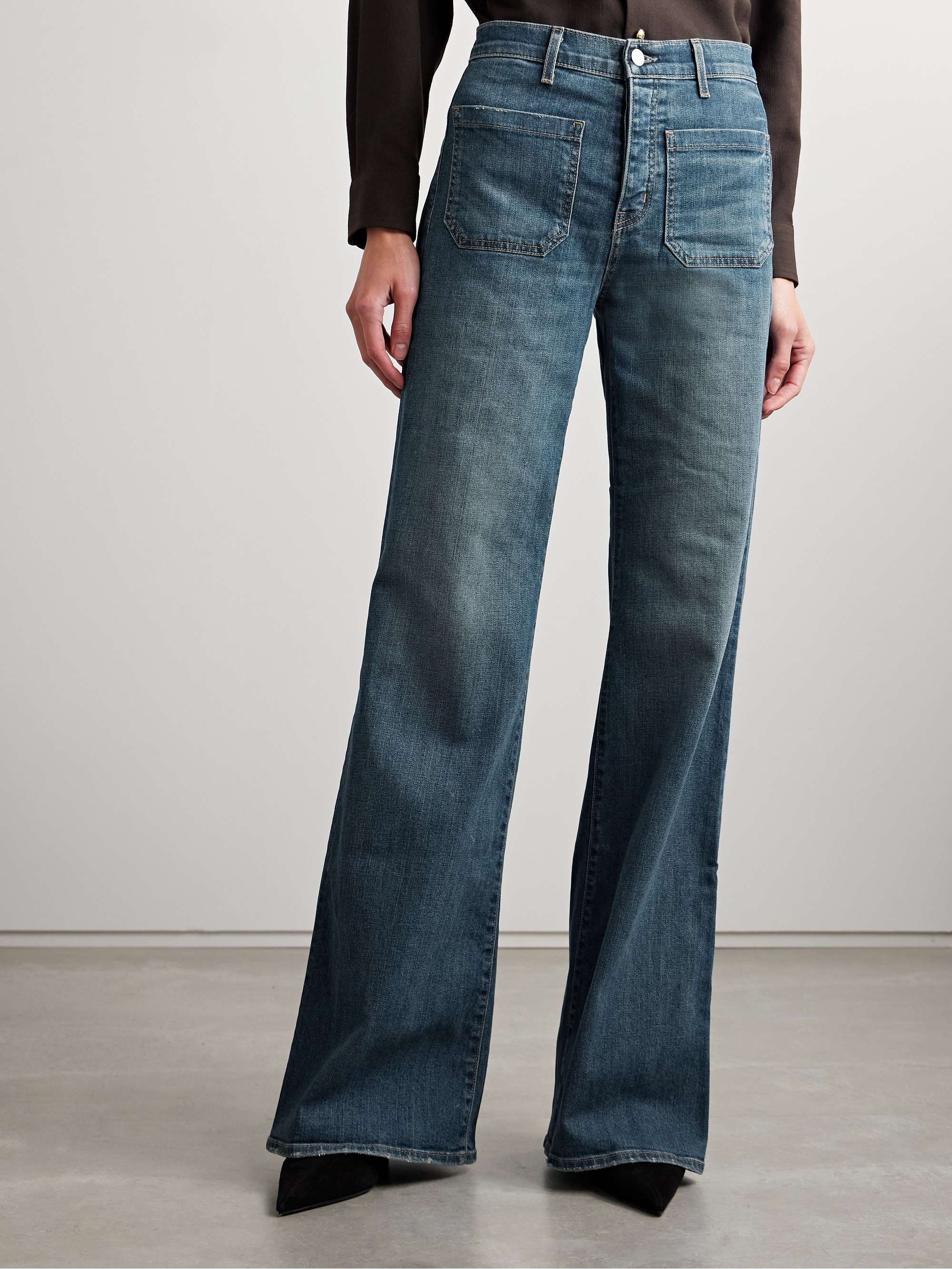 Florence distressed high-rise flared jeans view