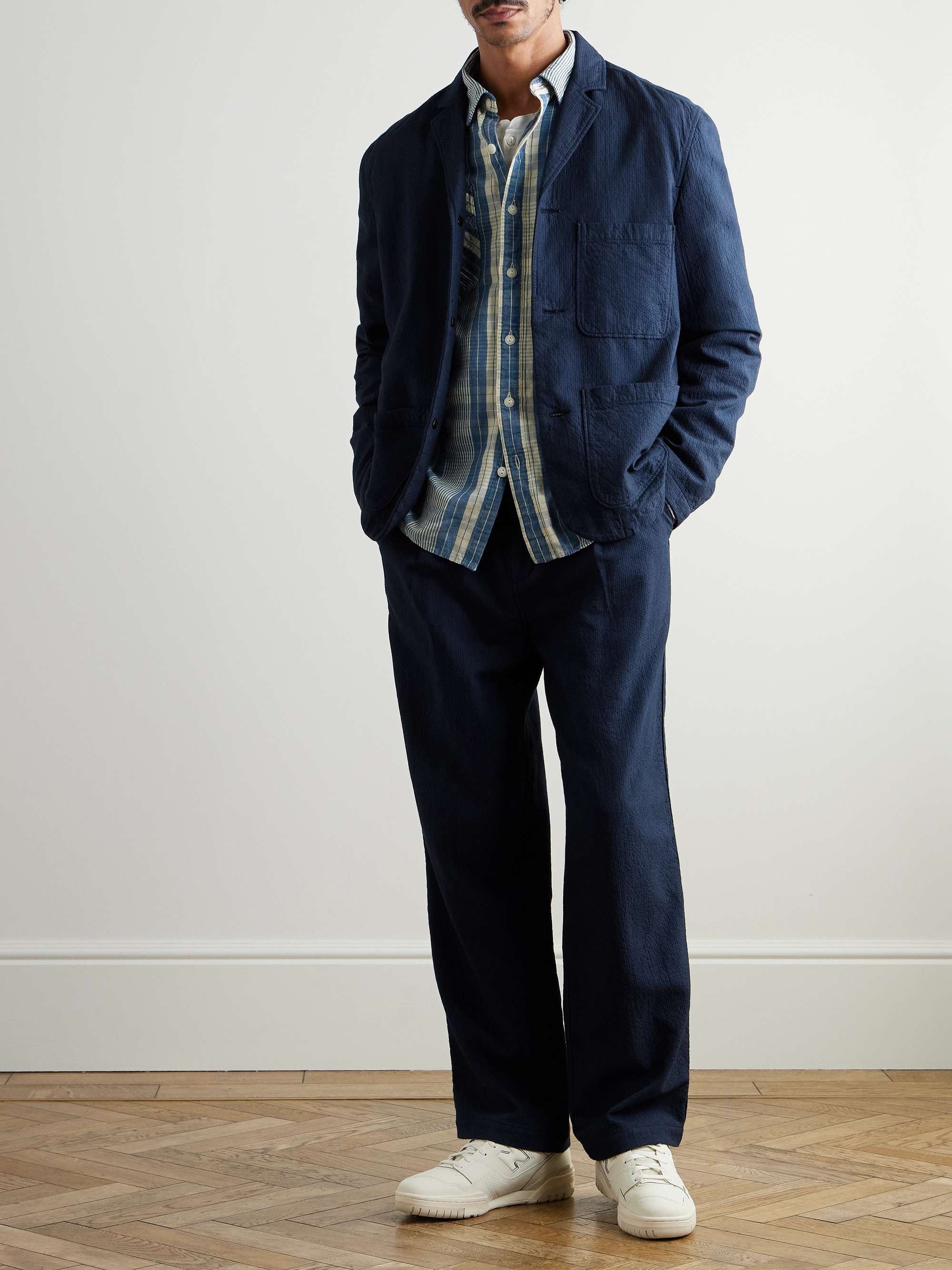 Topstitched Cotton Blazer view