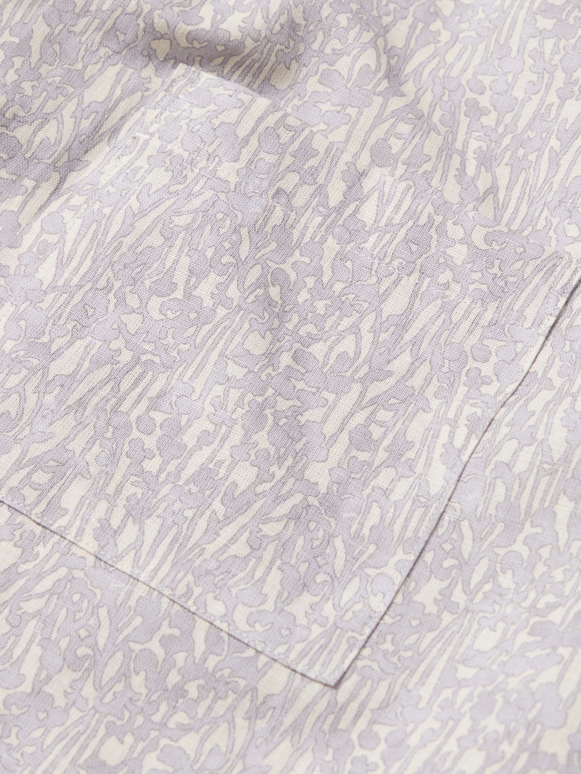 Camp-Collar Printed Linen and Cotton-Blend Shirt view