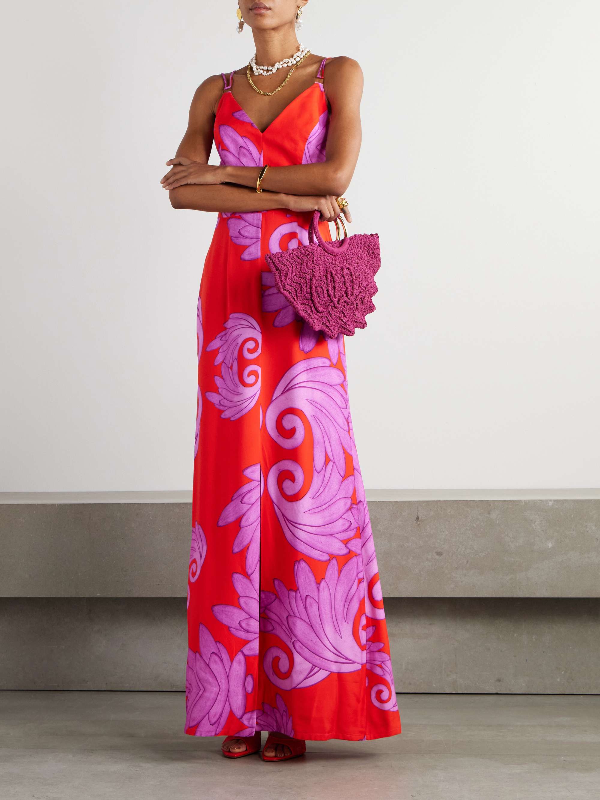 Lydia printed jersey maxi dress view