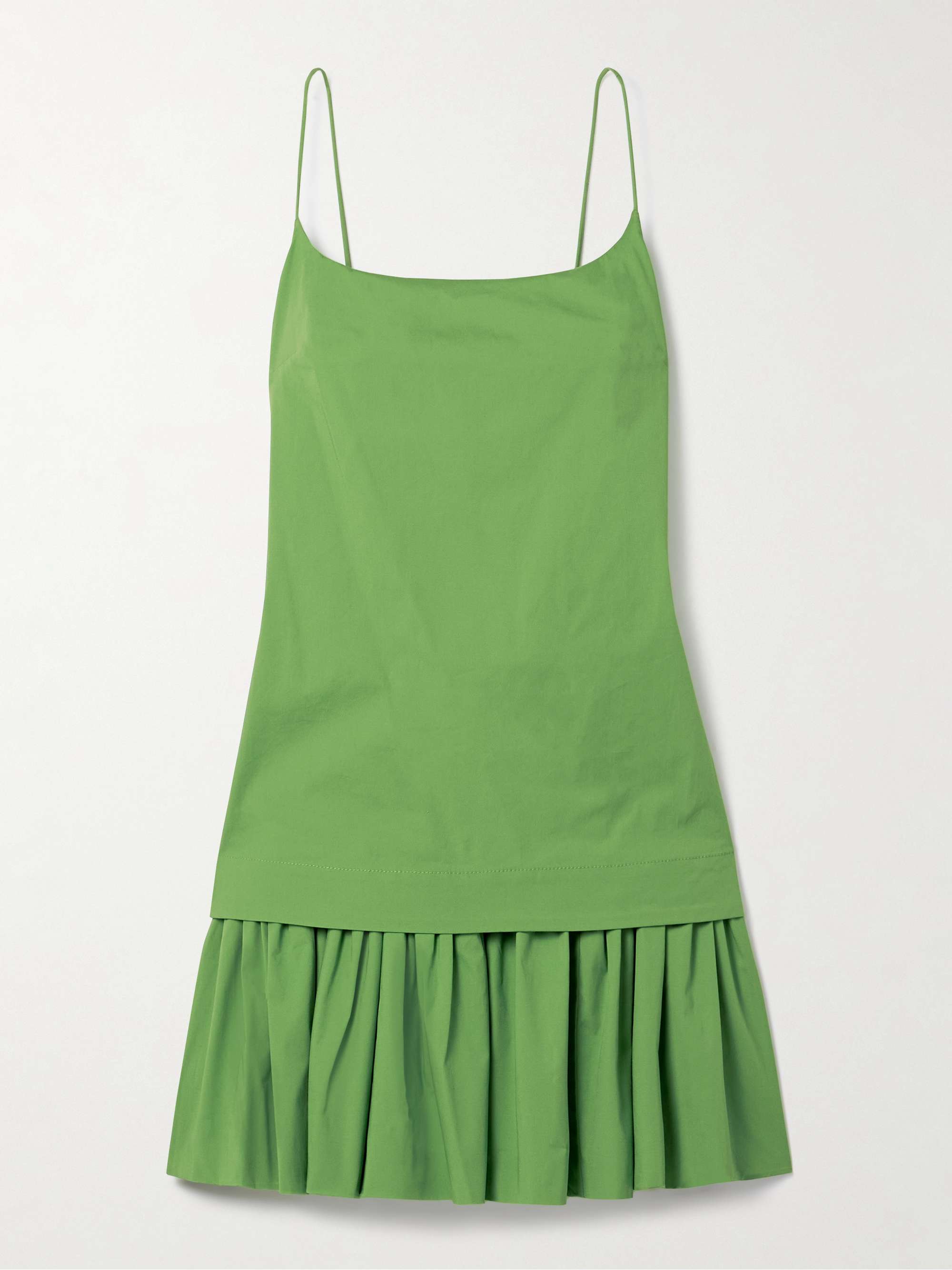 Ari gathered cotton-blend poplin mini dress view